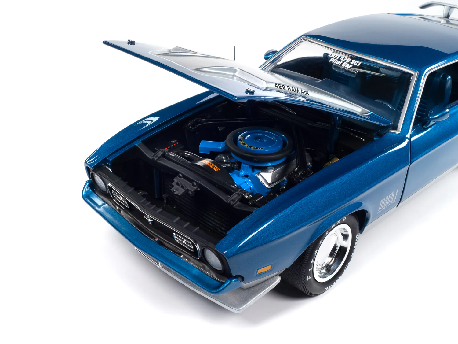 American Muscle | Amm1335 | 1/18 1971 Ford Mustang Mach 1 *Mcacn*, Mavi