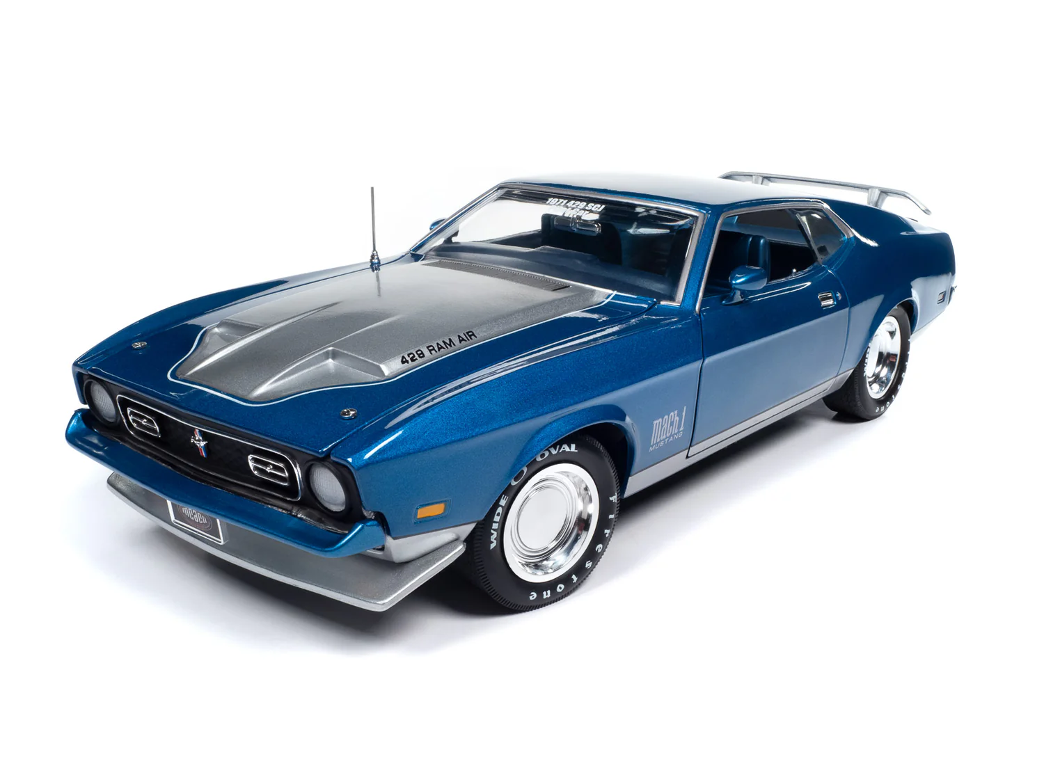 American Muscle | Amm1335 | 1/18 1971 Ford Mustang Mach 1 *Mcacn*, Mavi