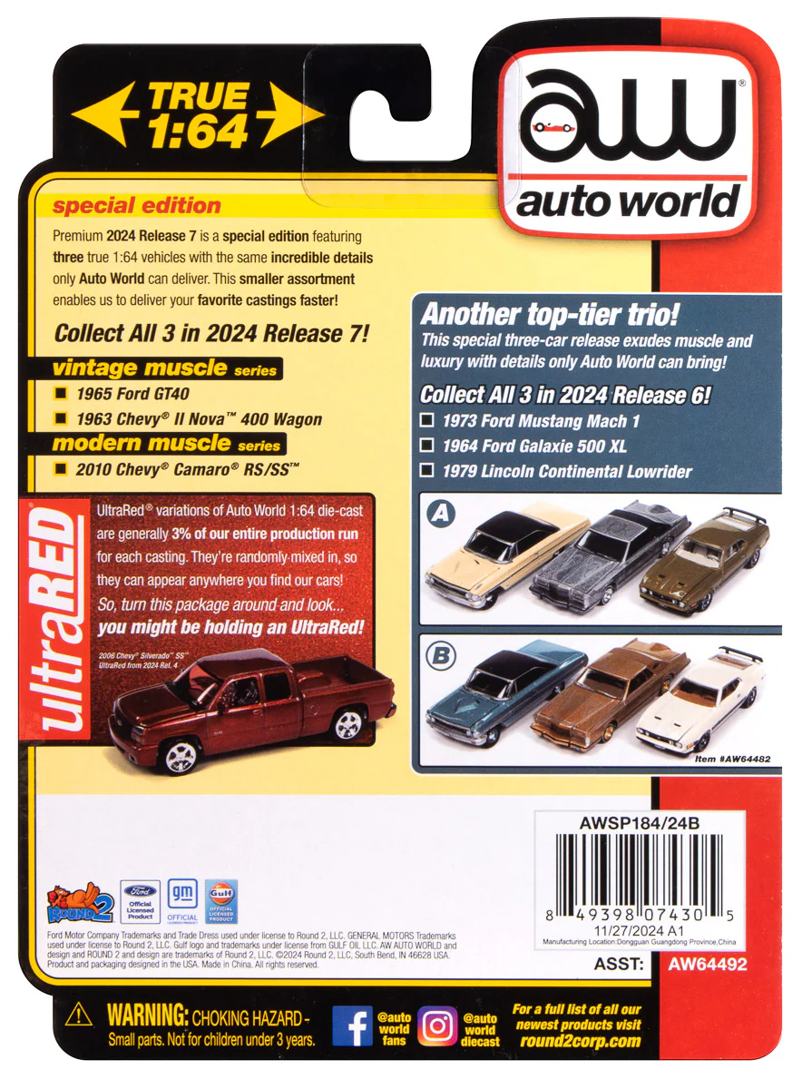 Autoworld | Awsp184B | 1/64 2011 Chevrolet Camaro Rs, Victory Kırmızı