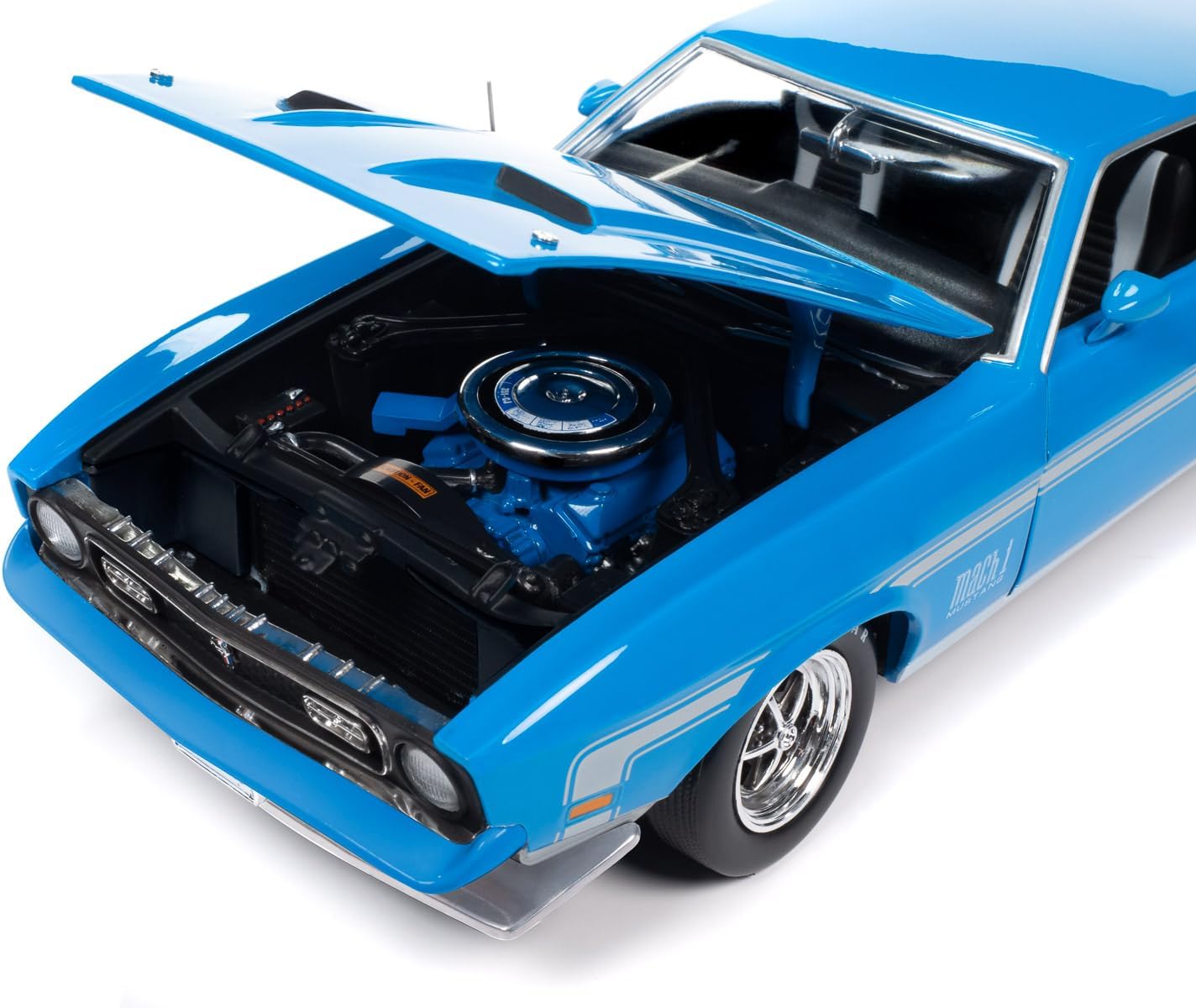 American Muscle AMM1314 1/18 Ölçek 1972 Ford Mustang Mach I, Mavi