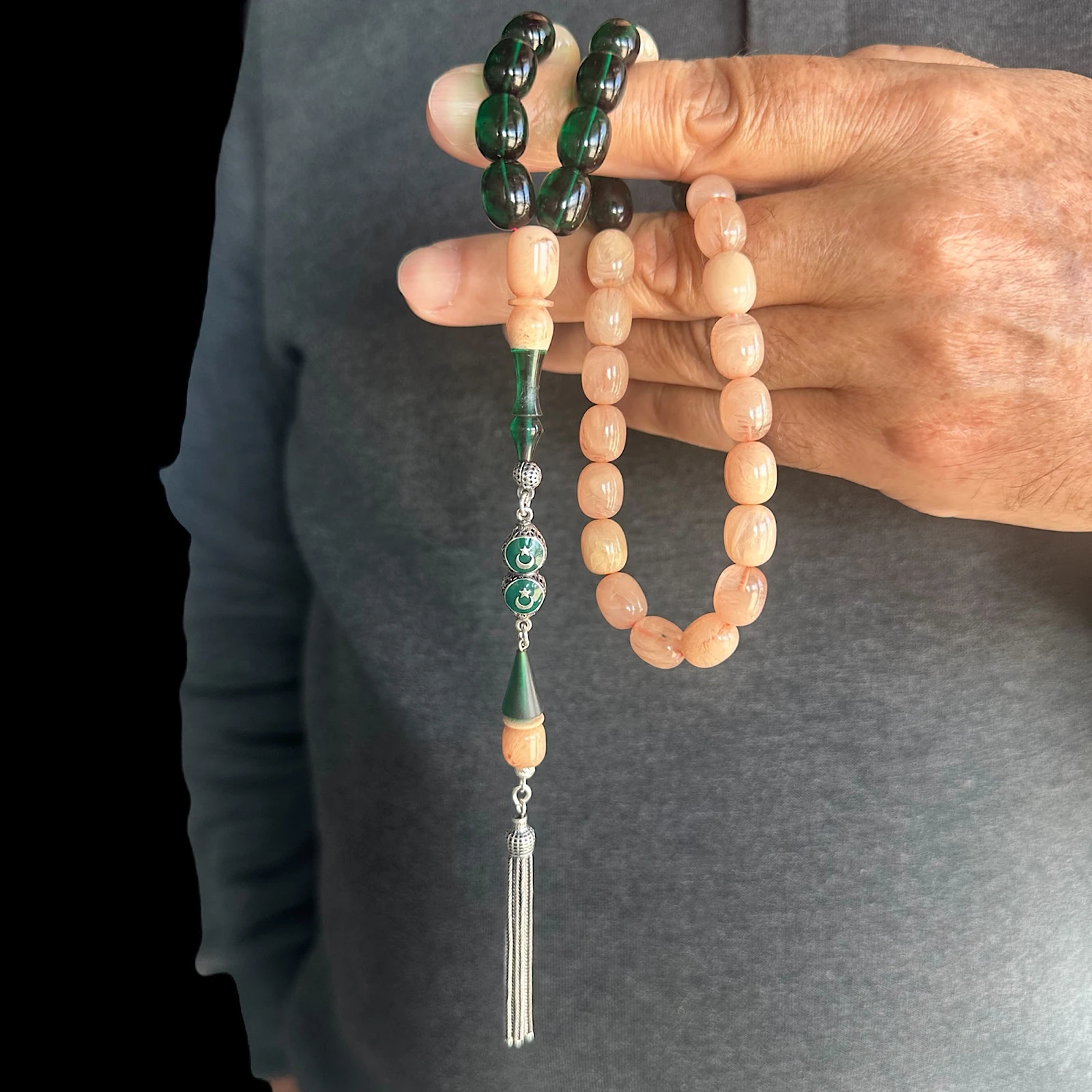 Sıkma Kehribar 925 Ayar Gümüş İmame