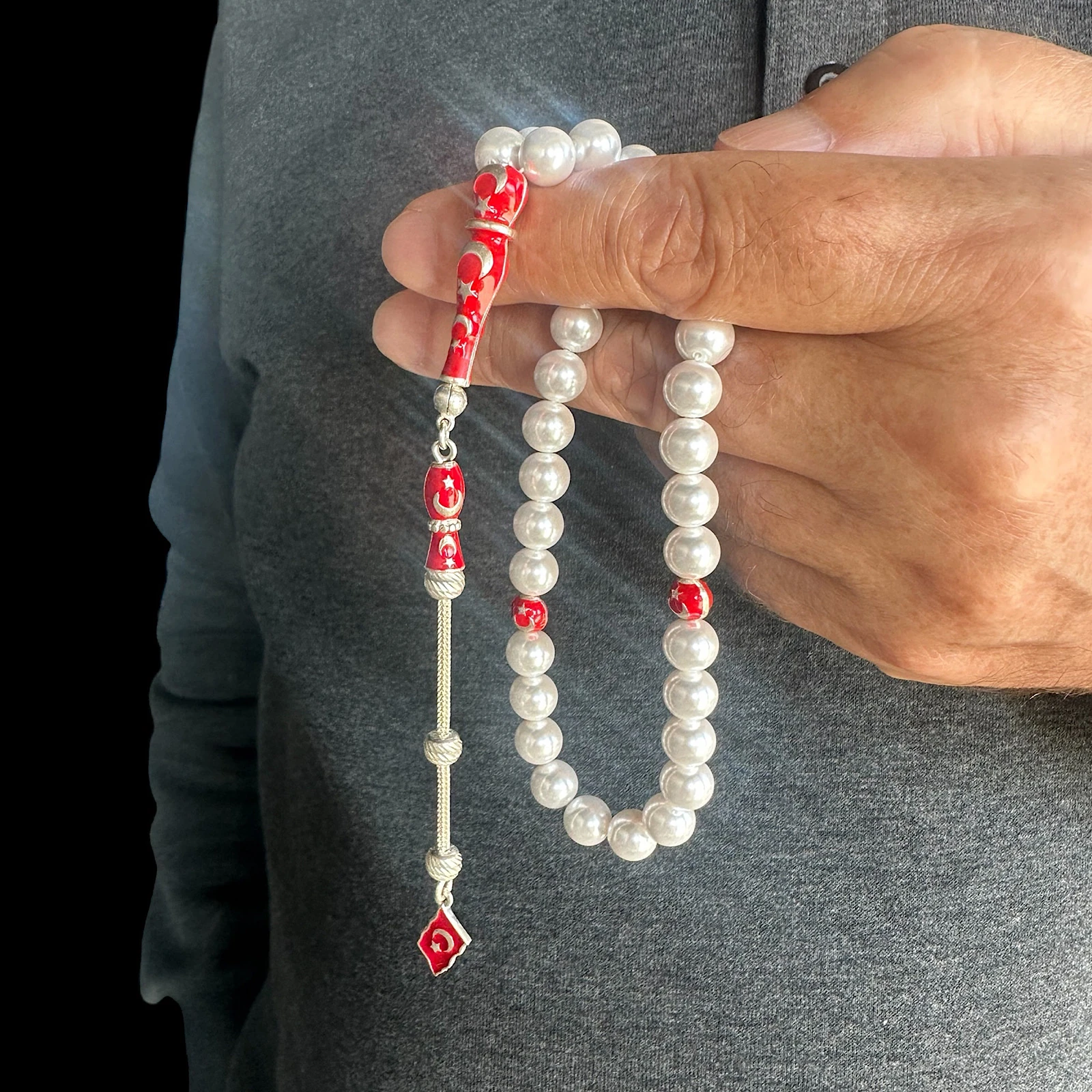 Mayorka İnci 925 Ayar Gümüş İmame Tesbih