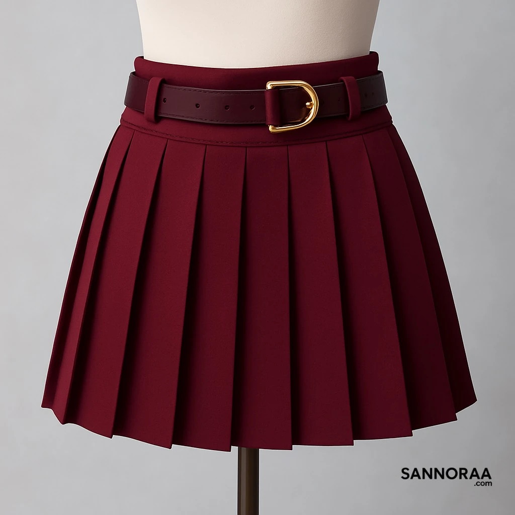 Kırmızı Pileli Etek