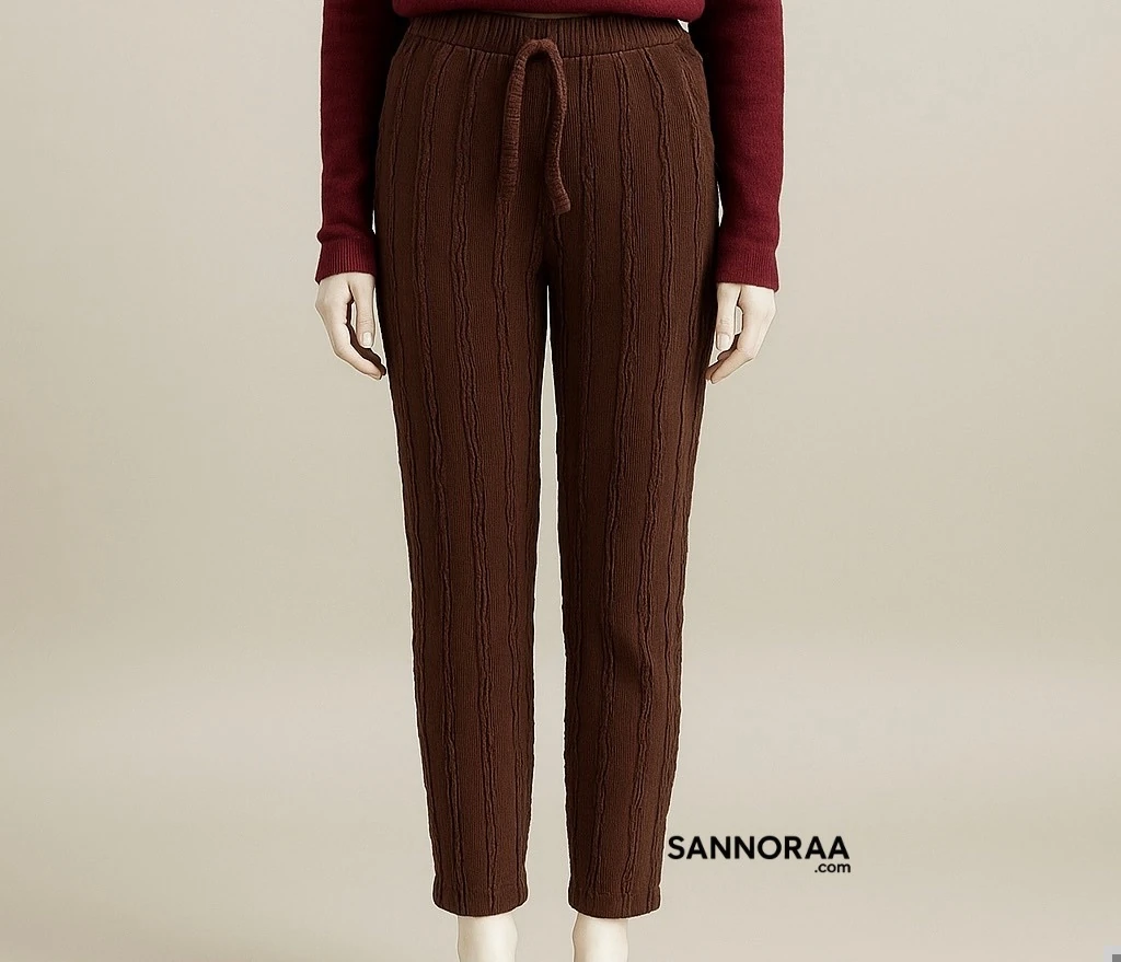 KAHVERENGİ FIRFIRLI PALAZO PANTOLON