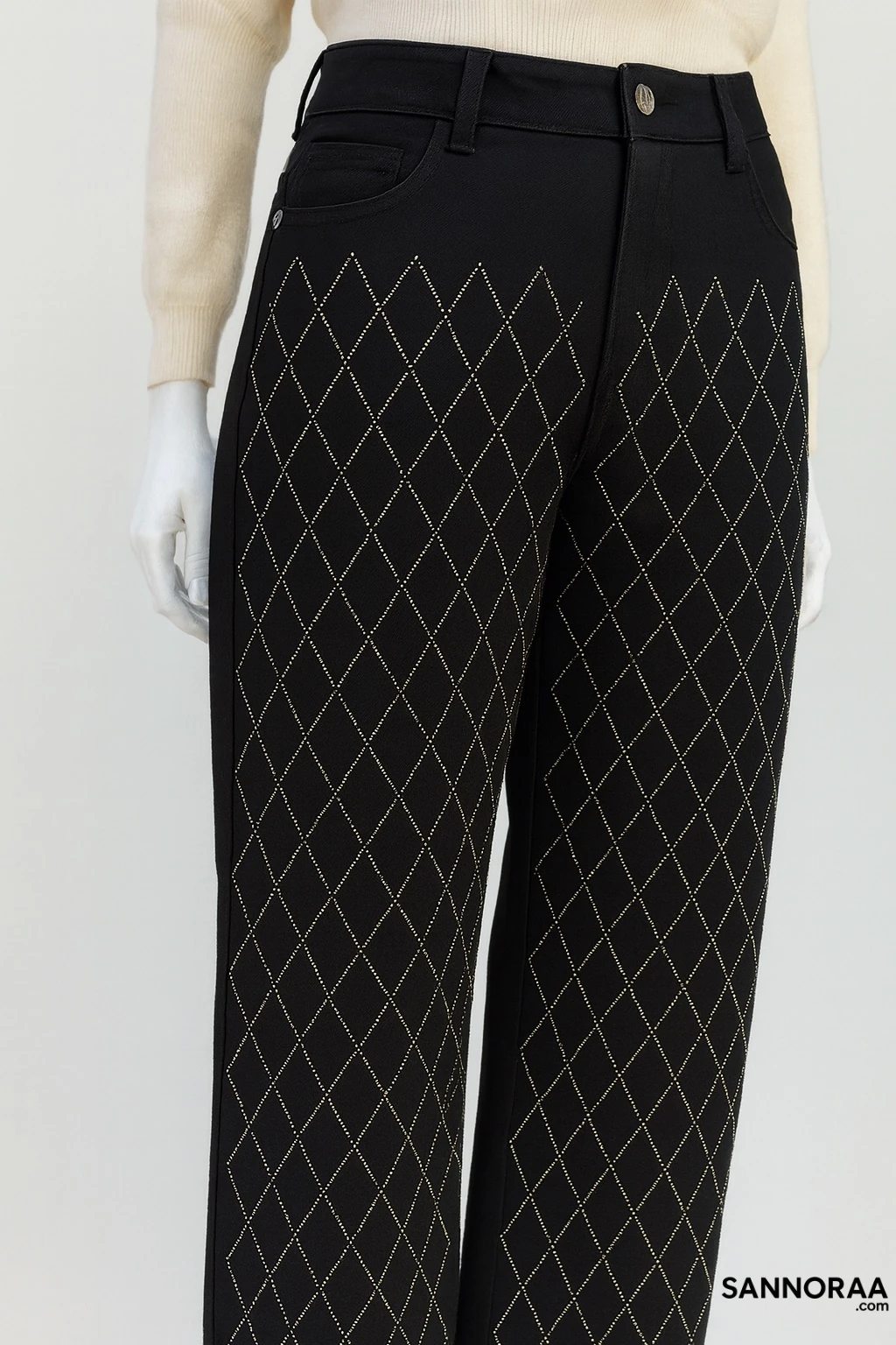 TAŞLI SİYAH PANTOLON