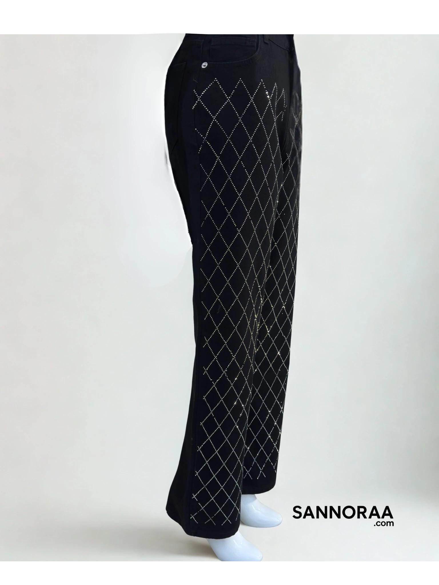 TAŞLI SİYAH PANTOLON