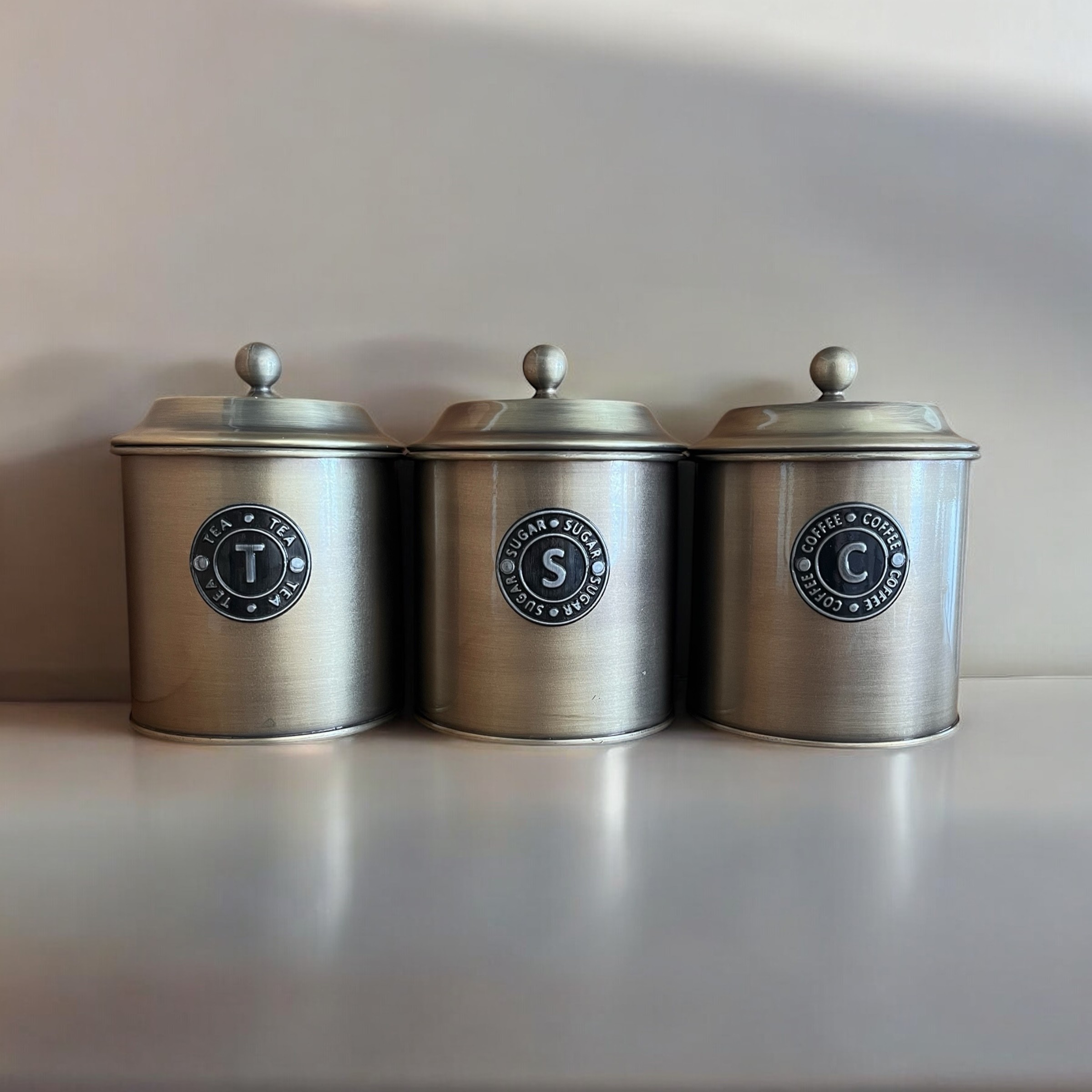 Çay Şeker Kahve Kavanozu / Parlak Gold