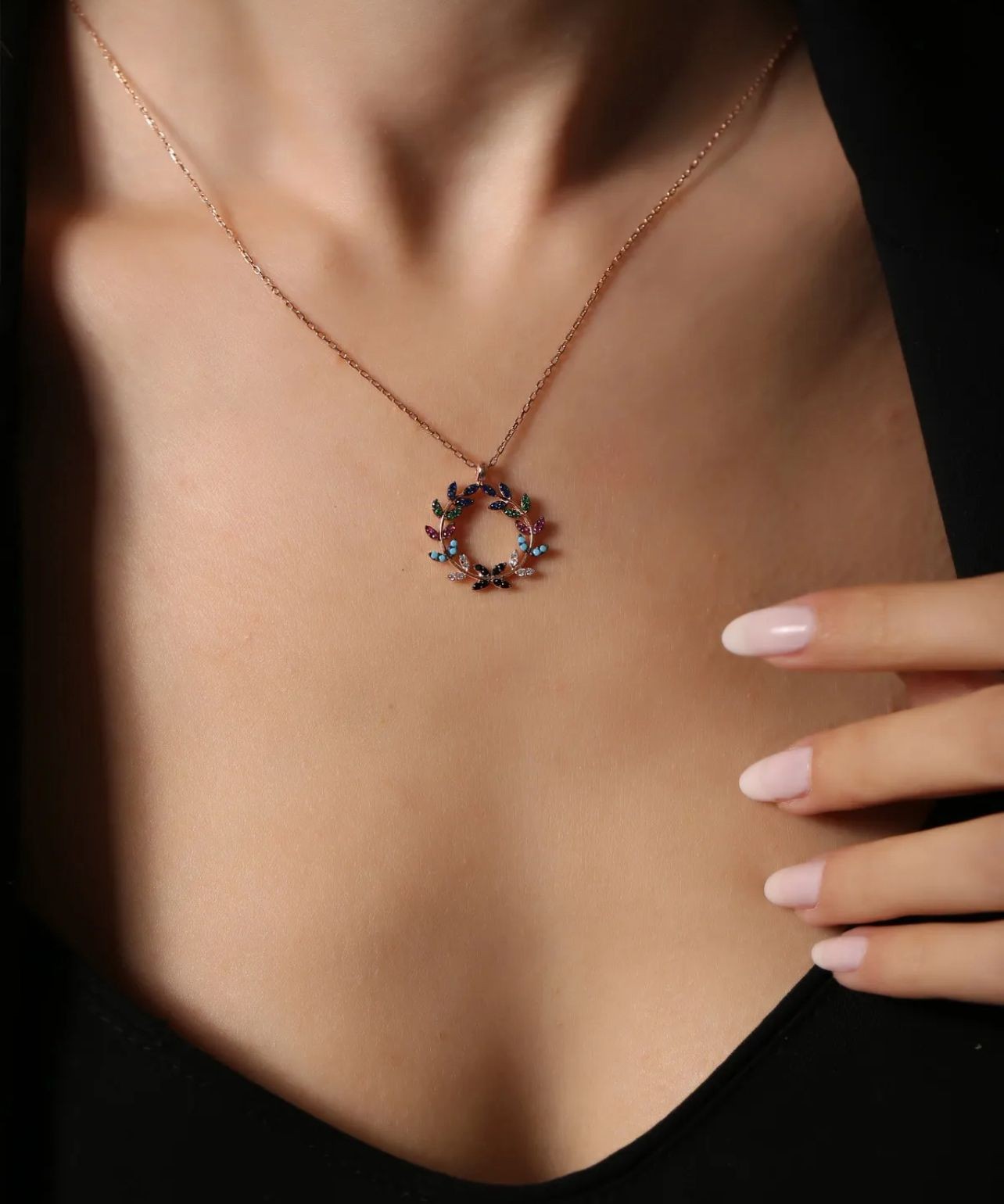 925 Ayar Gümüş Rose Buket Kolye