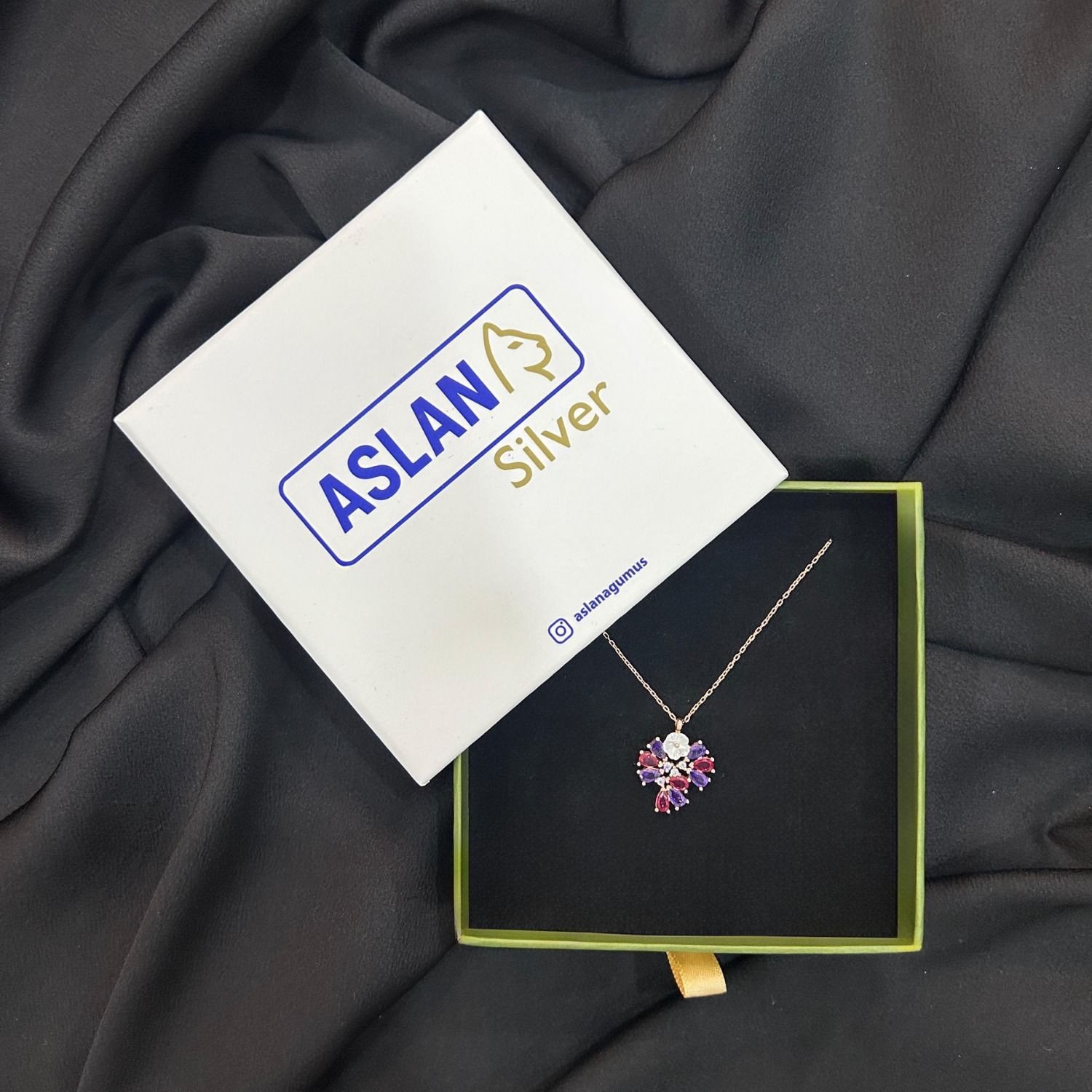 925 Ayar Gümüş Rose Mor Ve Ötesi Kolye