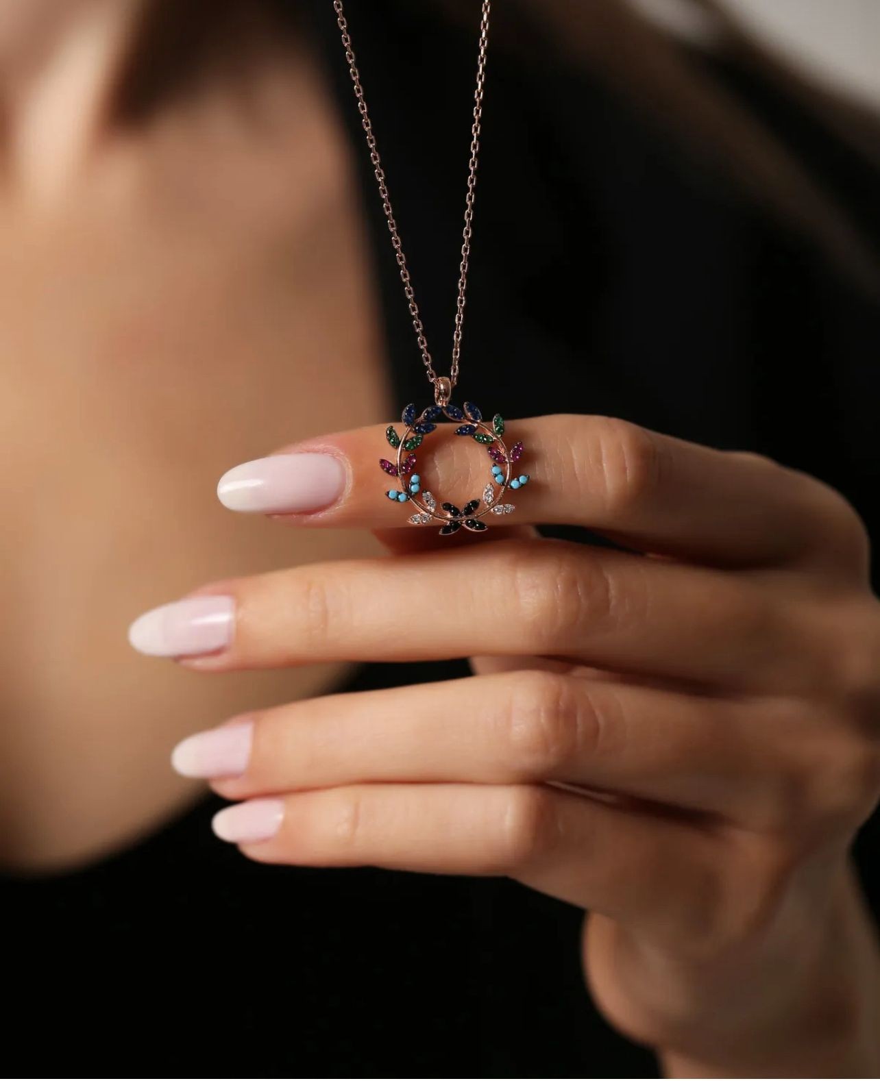 925 Ayar Gümüş Rose Buket Kolye