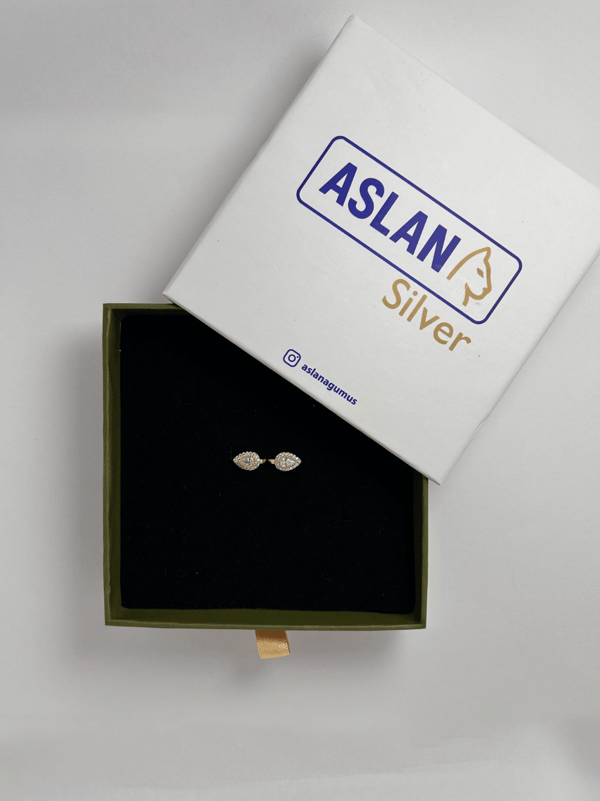 ASLANA 925 Ayar Gümüş Rose Damla Motifli J Küpe