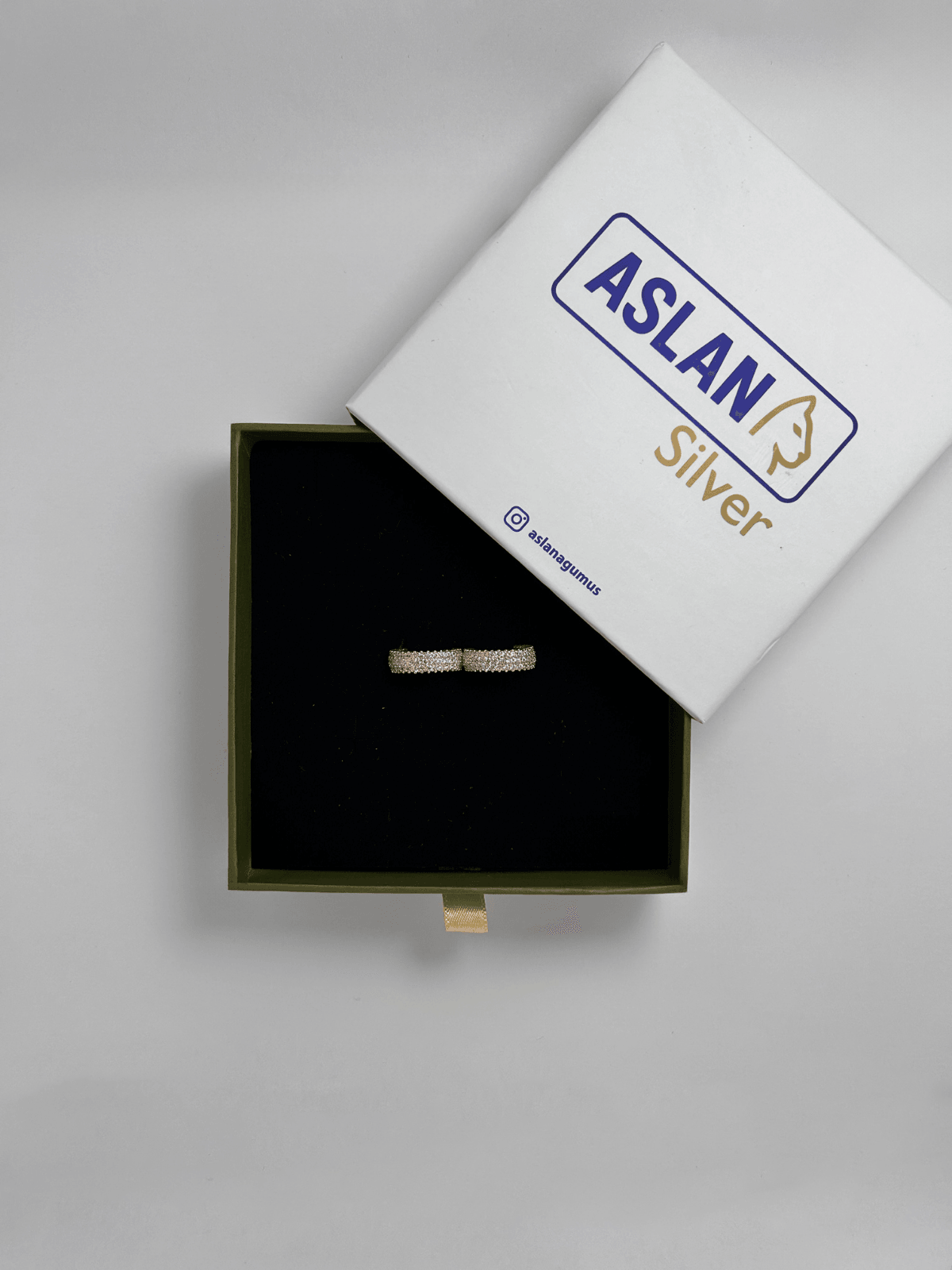 ASLANA 925 Ayar Gümüş Rose Taşlı Halka Küpe