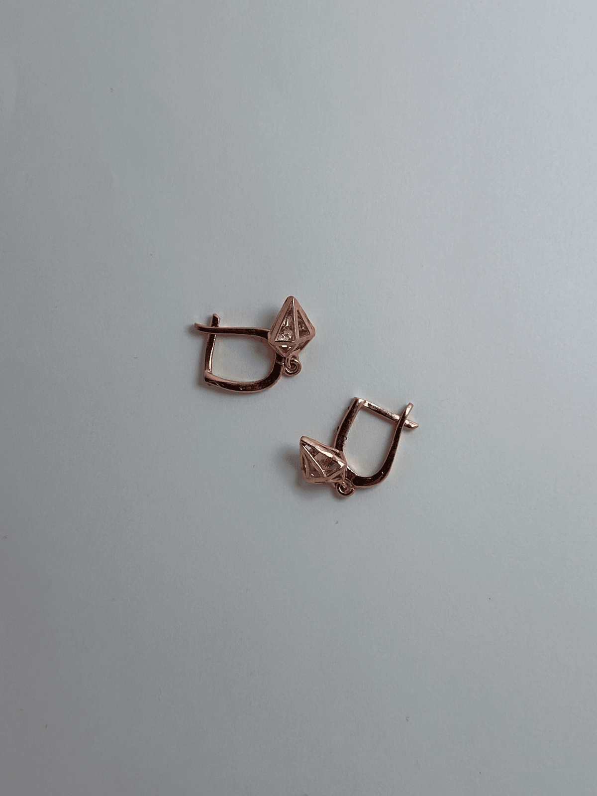 ASLANA 925 Ayar Gümüş Rose Kristal J Küpe