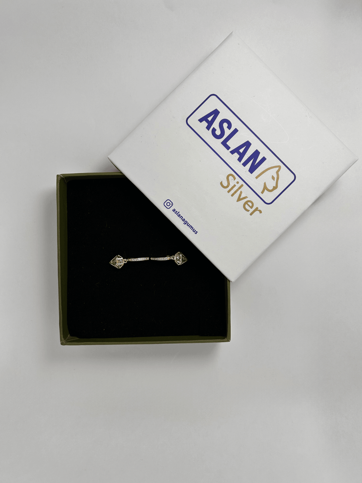 ASLANA 925 Ayar Gümüş Rose Kristal J Küpe