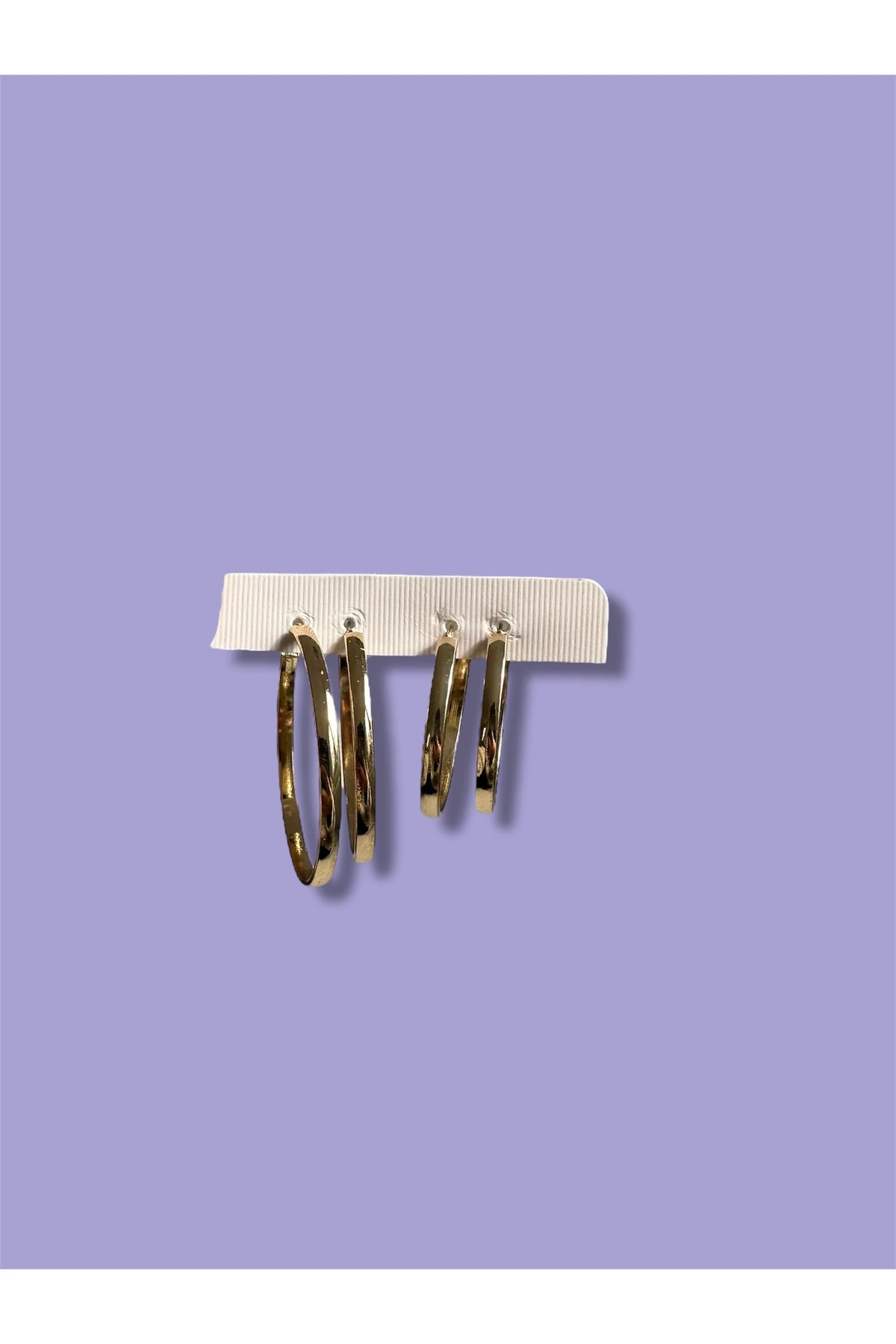 1 büyük 1 orta boy halka hoop küpe