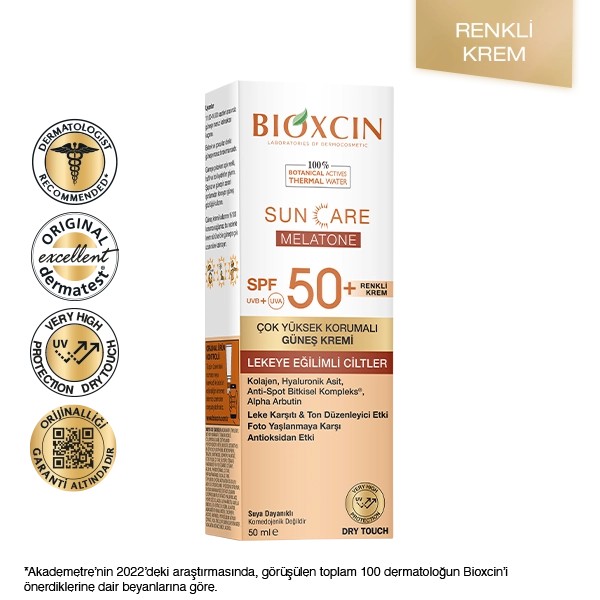 Bioxcin Sun Care Lekeli Ciltler için Güneş Kremi SPF 50+ 50 ml - Renkli