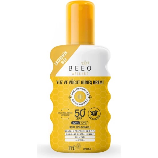 Bee'O Apicare Propolisli Yüz ve Vücut Güneş Kremi 220ml