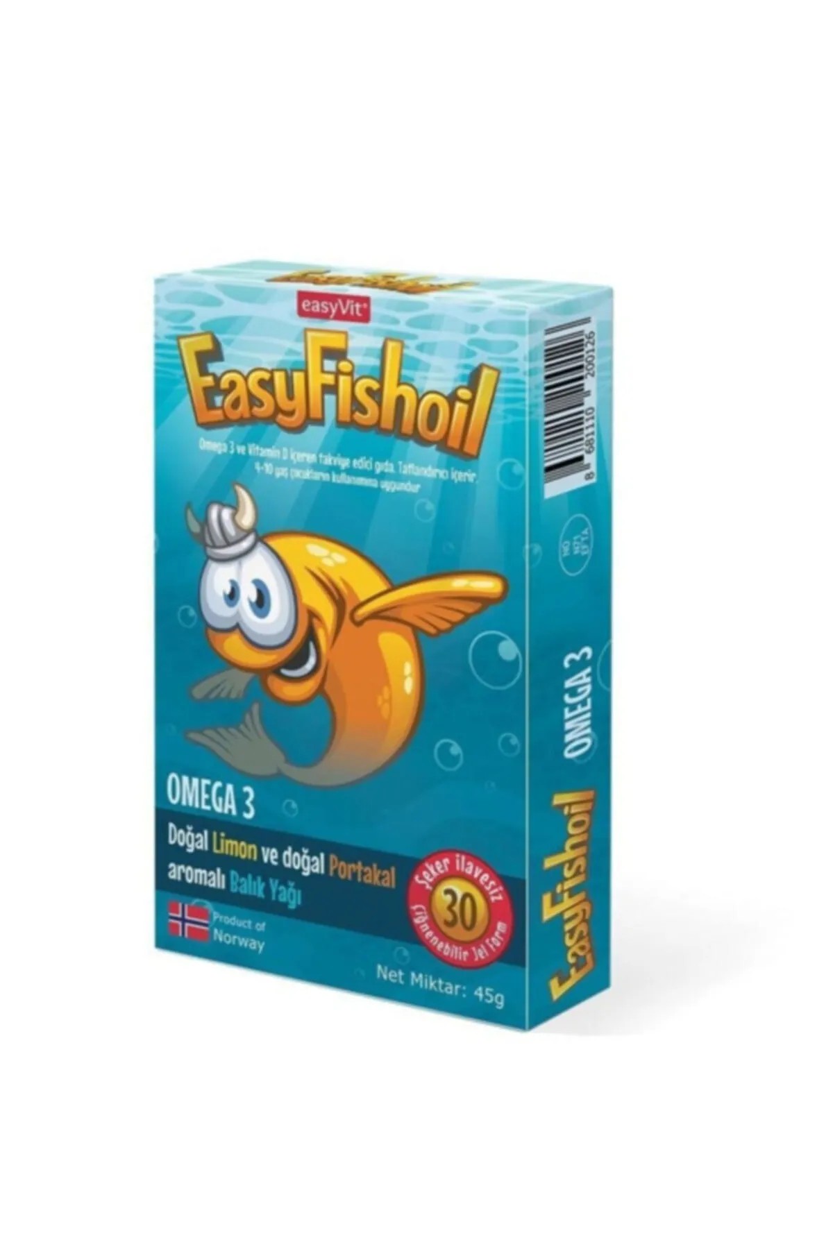 Easy Fish Oil Doğal Limon Ve Portakal Aromalı Çocuklara Özel Balık Yağı 30 Tablet