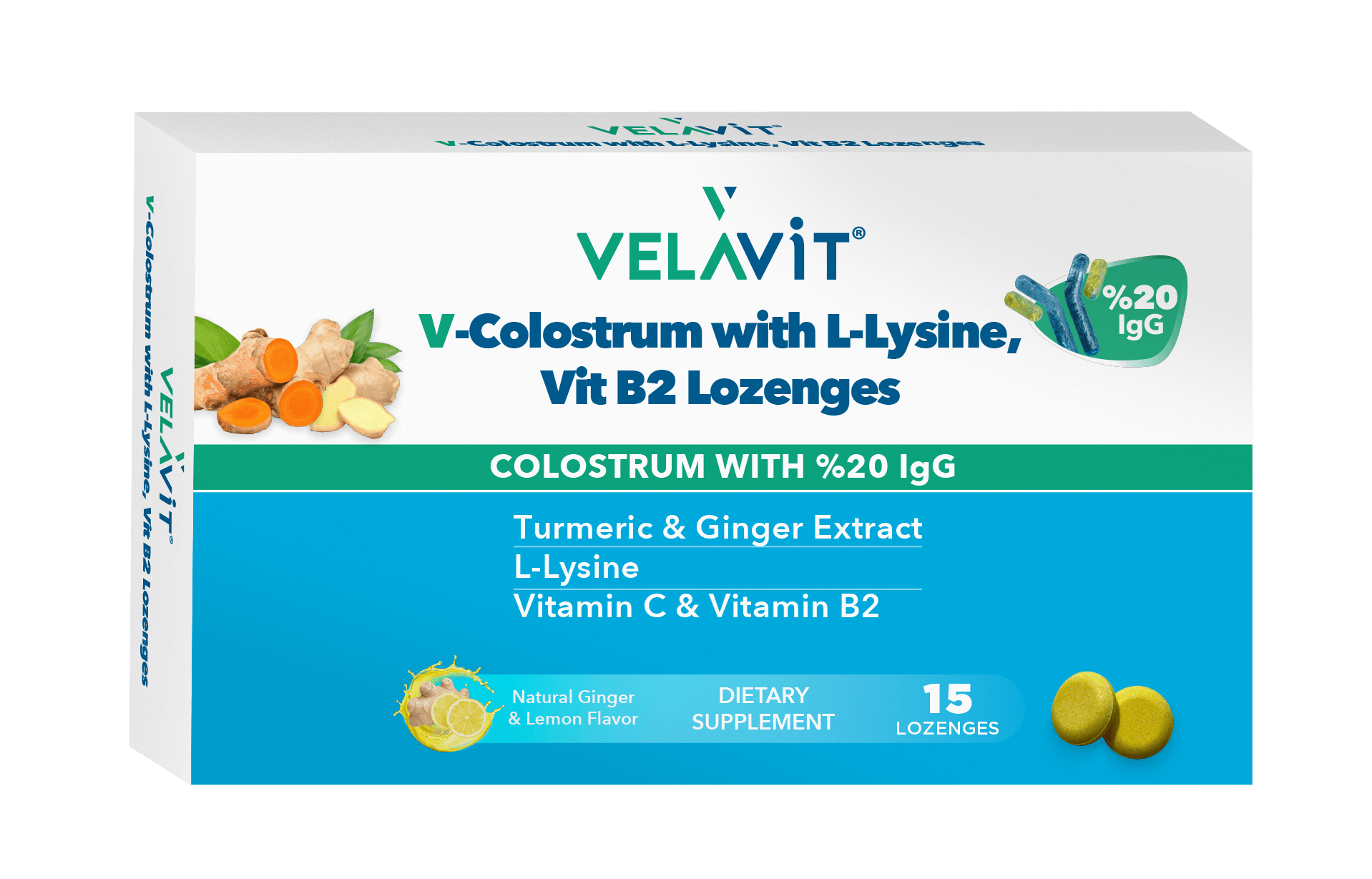 V-Colostrum L-Lysine, Vit B2 Lozenges