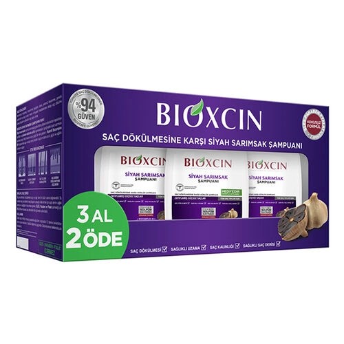 Bioxcin Saç Dökülmesine Karşı Siyah Sarımsak Şampuanı 3 Al 2 Öde