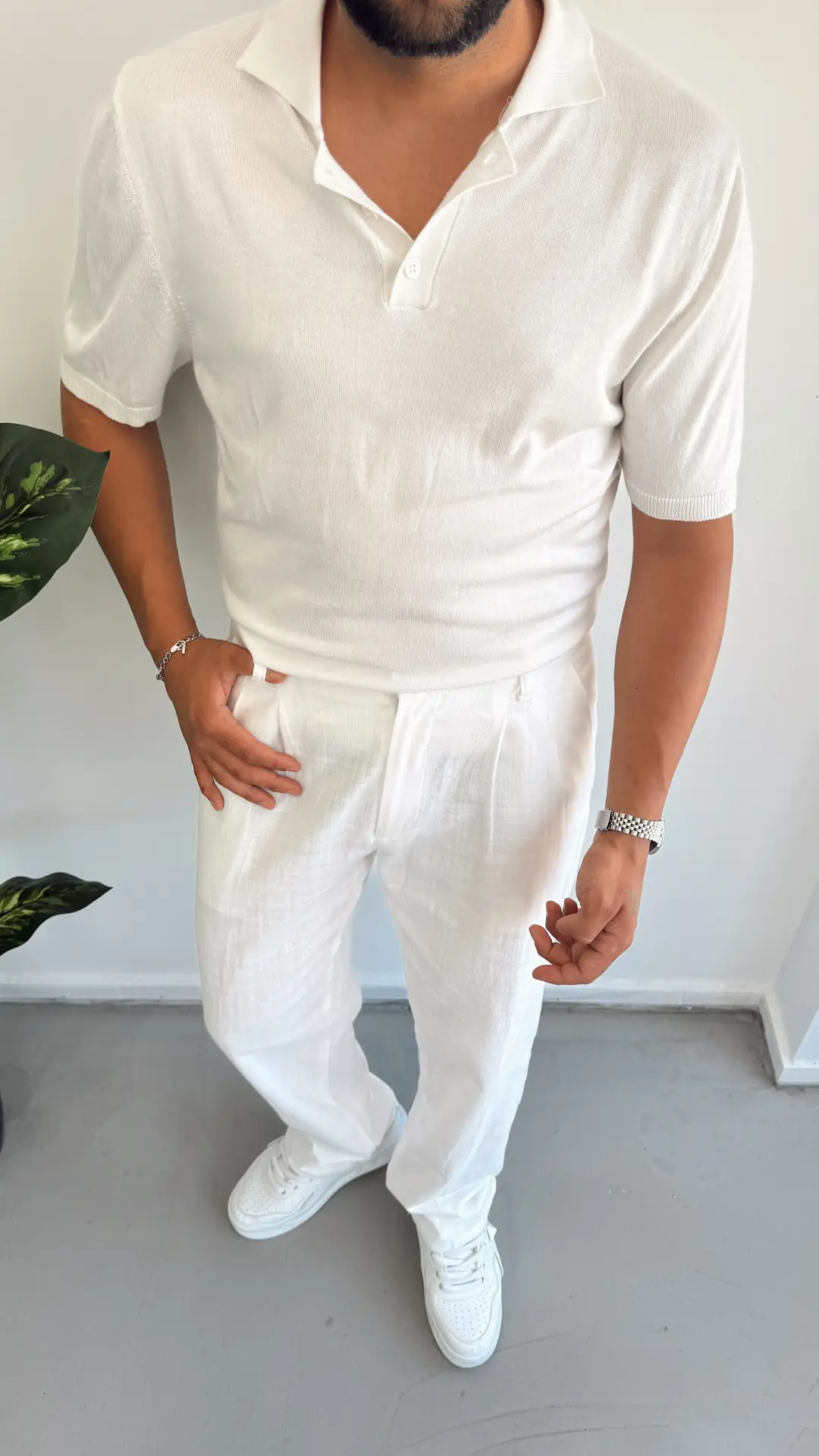 Triko T-shirt - Beyaz