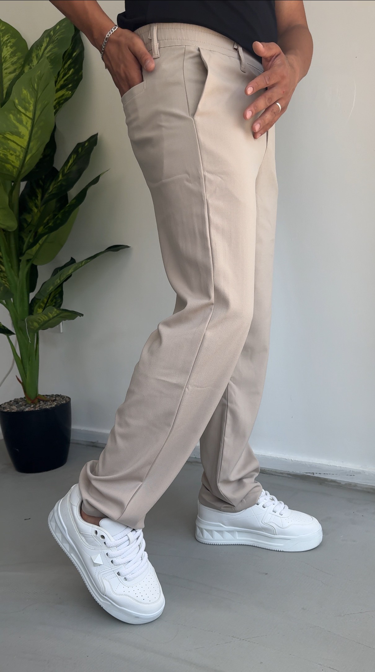 Baggy kalıp bez ayağı pantolon