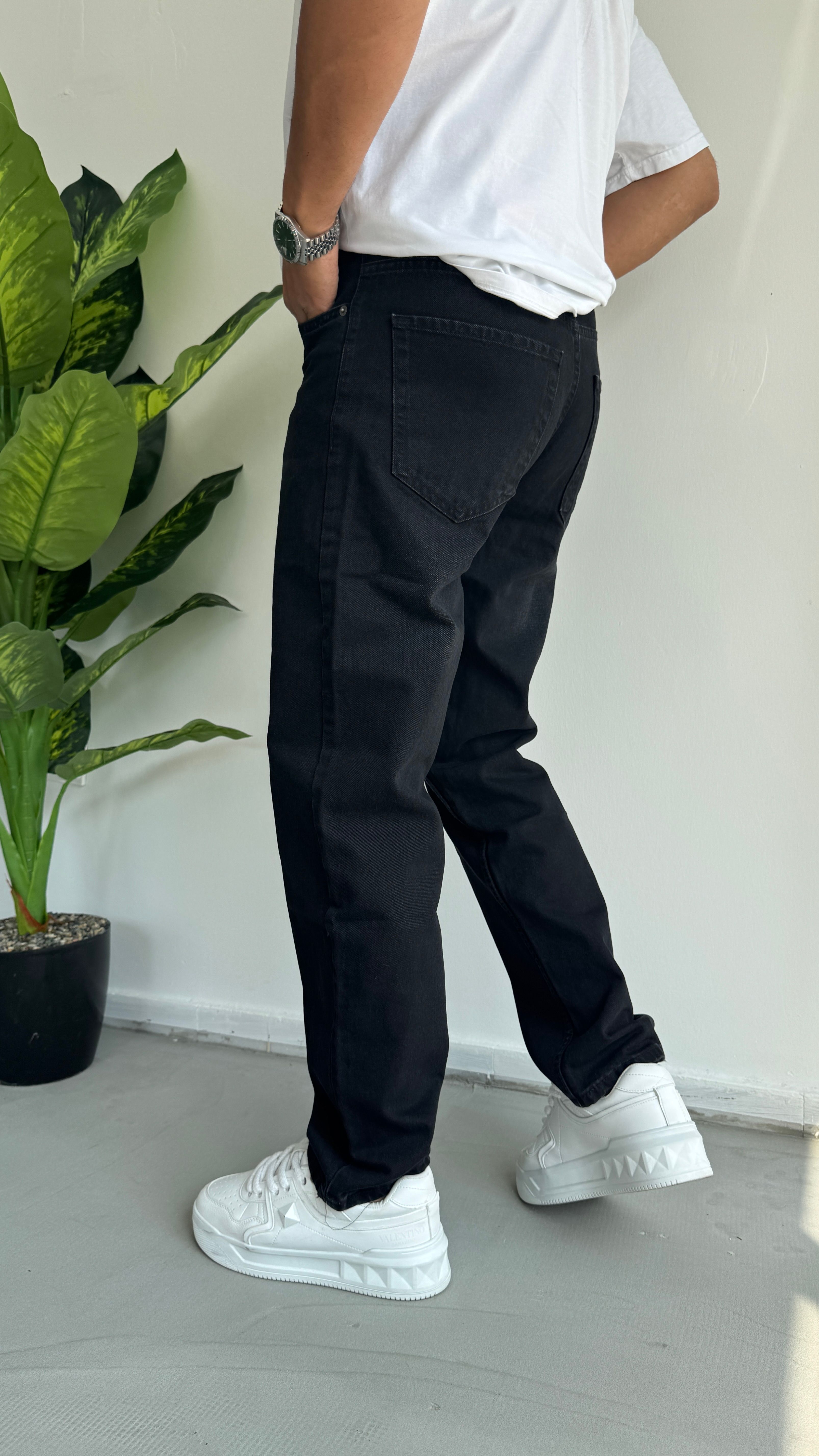 Baggy kot pantolon (taşlama desen)