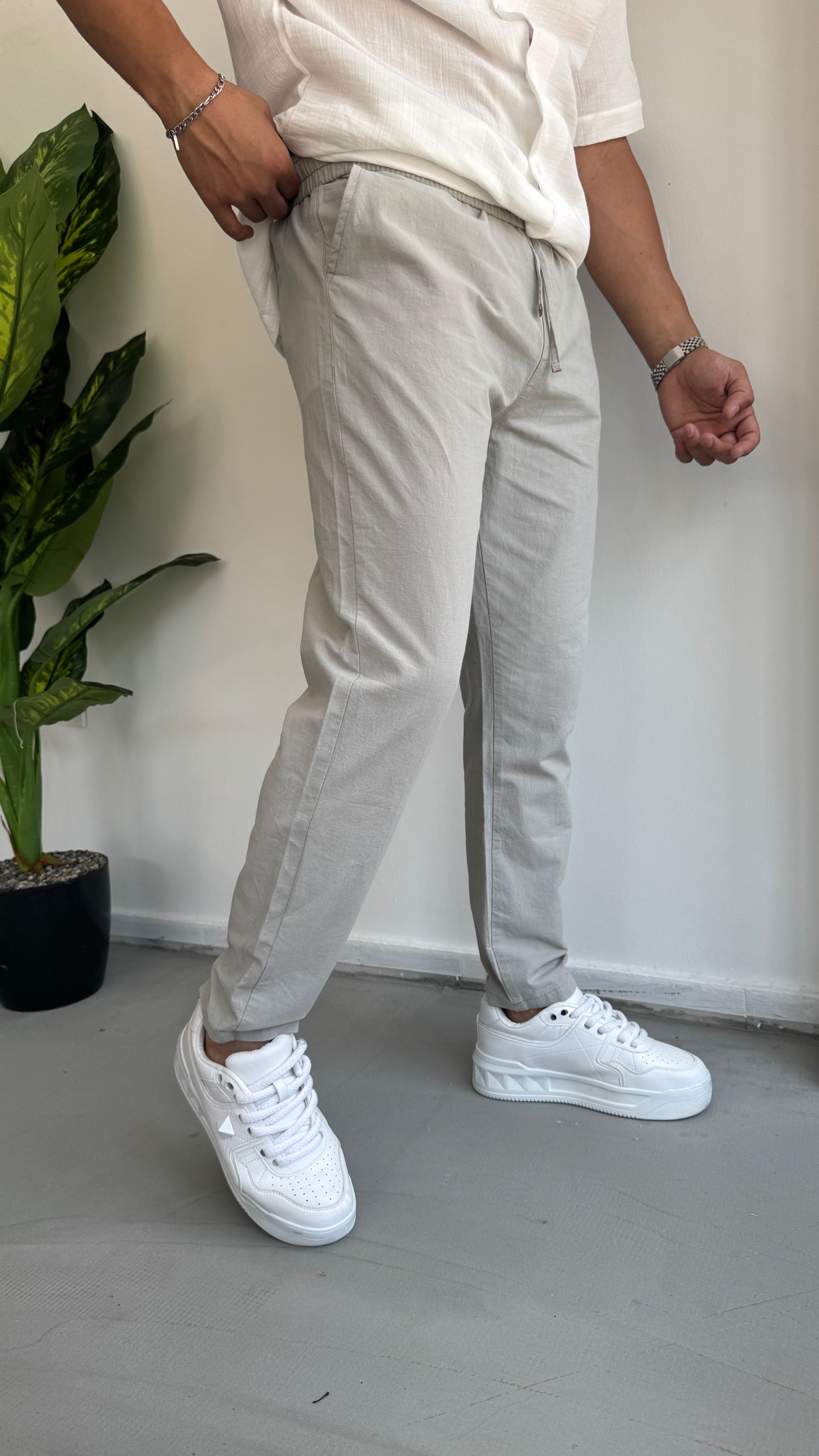 Gabardın kumaş jogger pantolon