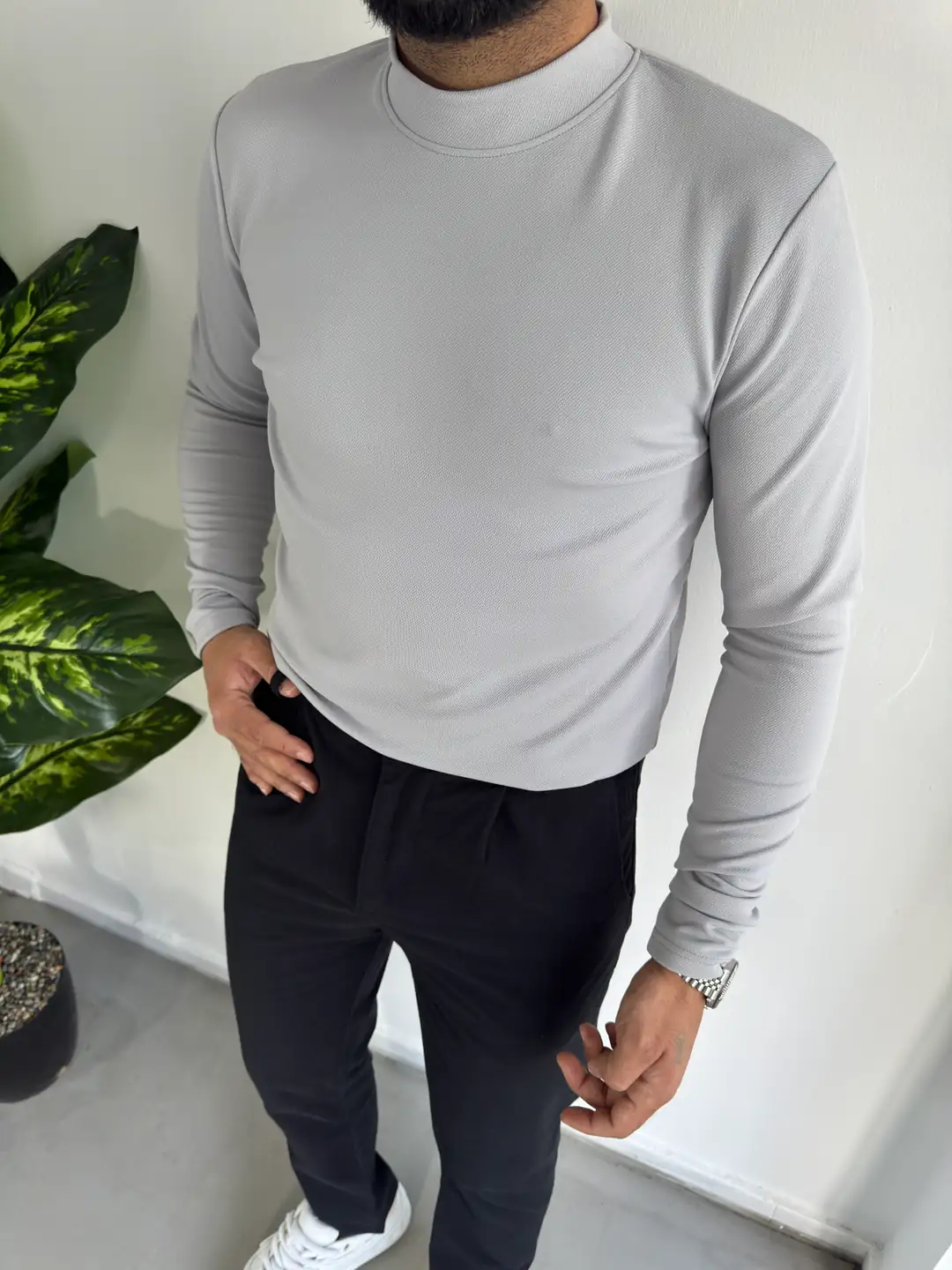 Yarım balıkçı kazak - Gri