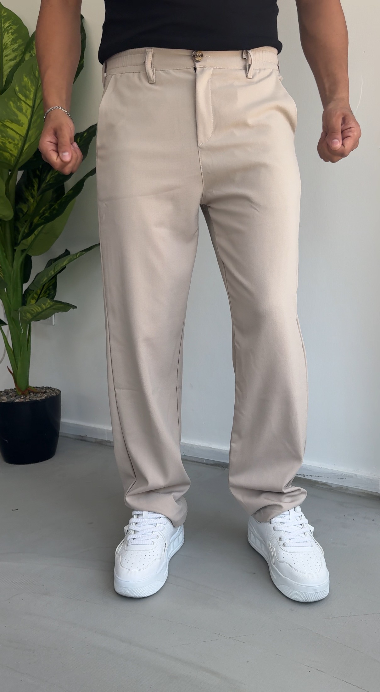 Baggy kalıp bez ayağı pantolon