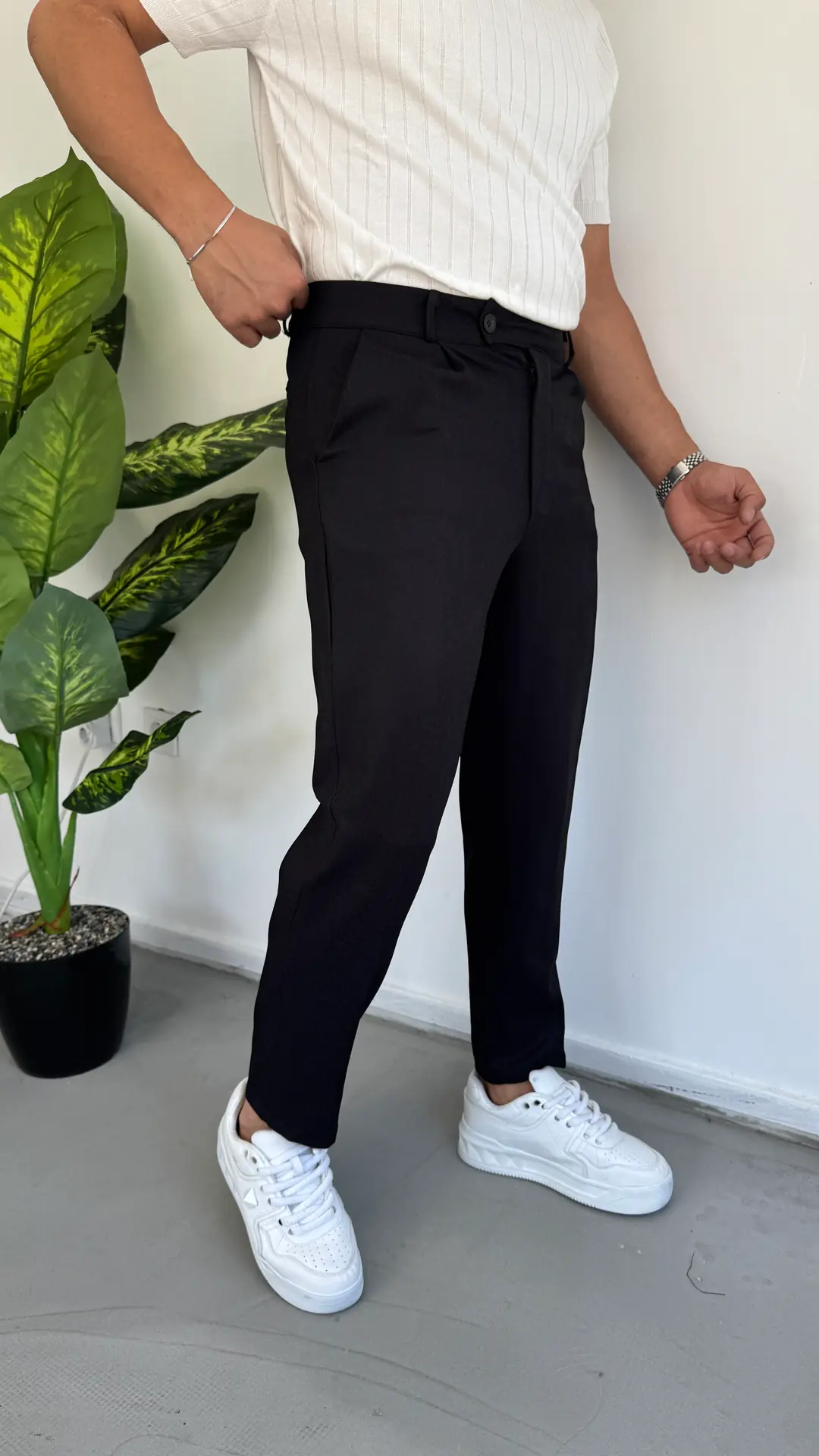 Pamuk Yün Kumaş Pantolon