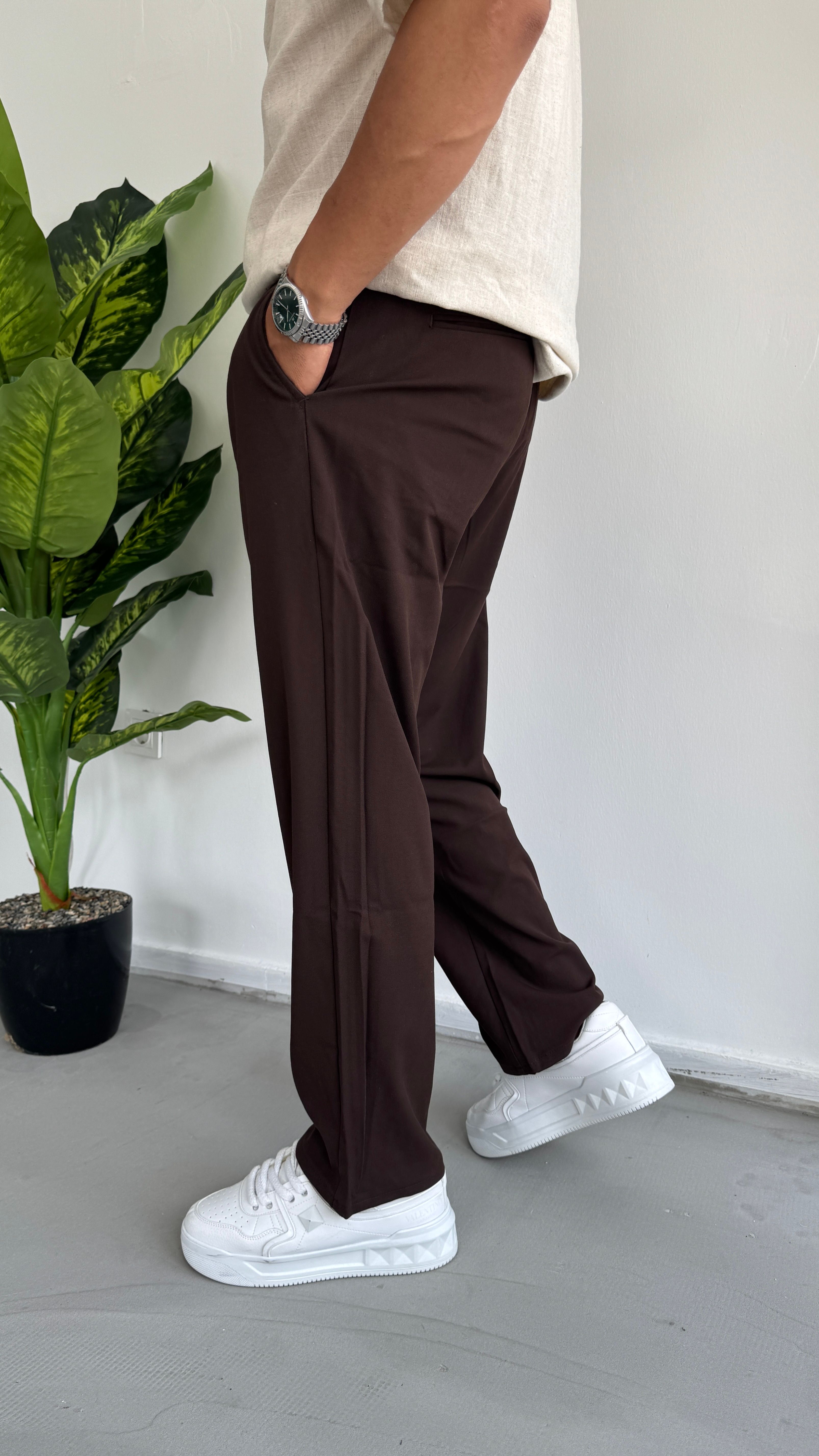 Baggy Pileli kumaş pantolon 