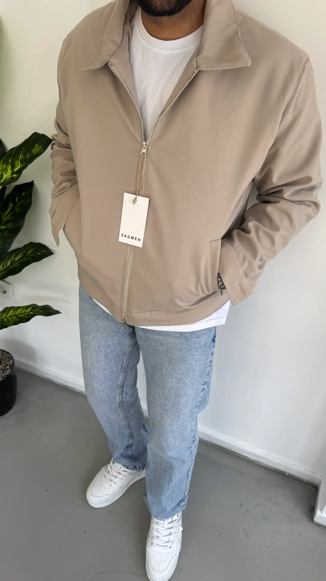 ZR Model Hafif Elyaf Dolum Ceket - Bej