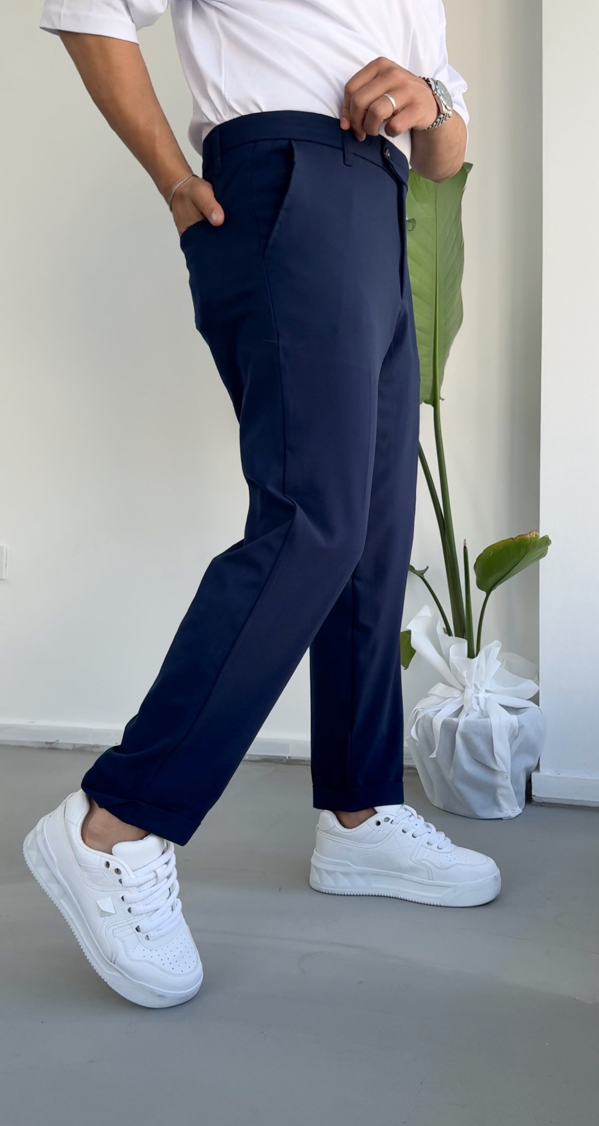Boyfirent kalıp kumaş pantolon
