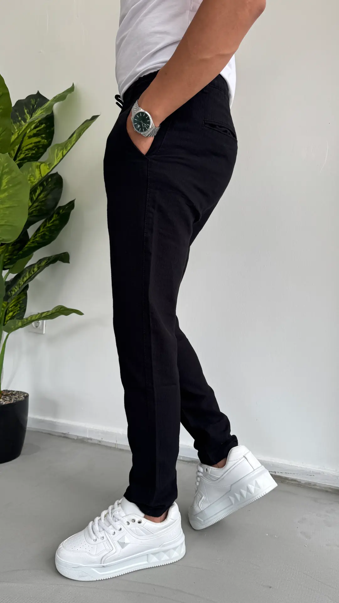 Flamlı Keten Pantolon