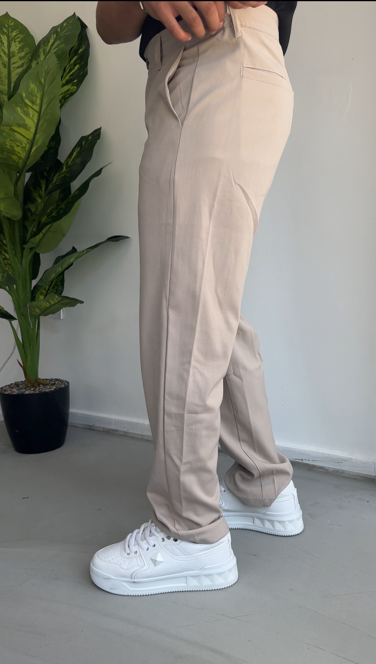 Baggy kalıp bez ayağı pantolon