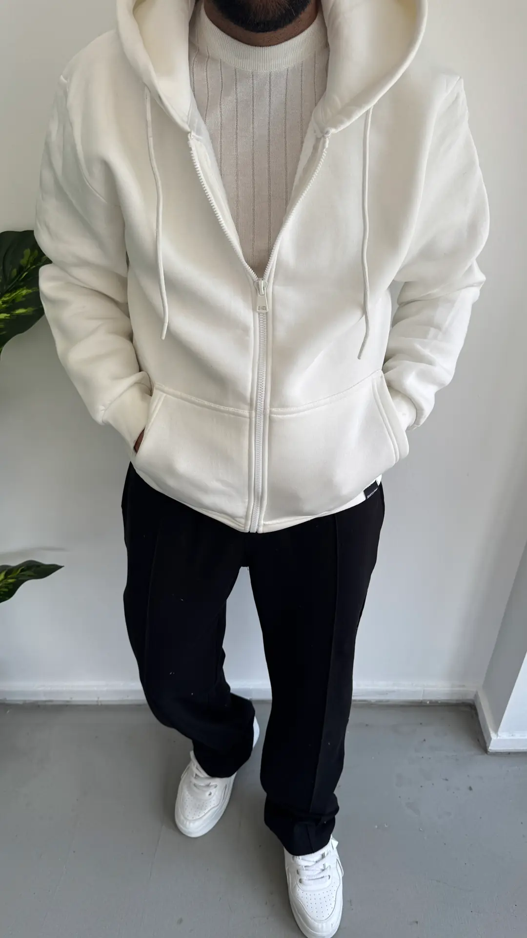 Kapüşonlu Sweatshirt ( Tam Fermuarlı )