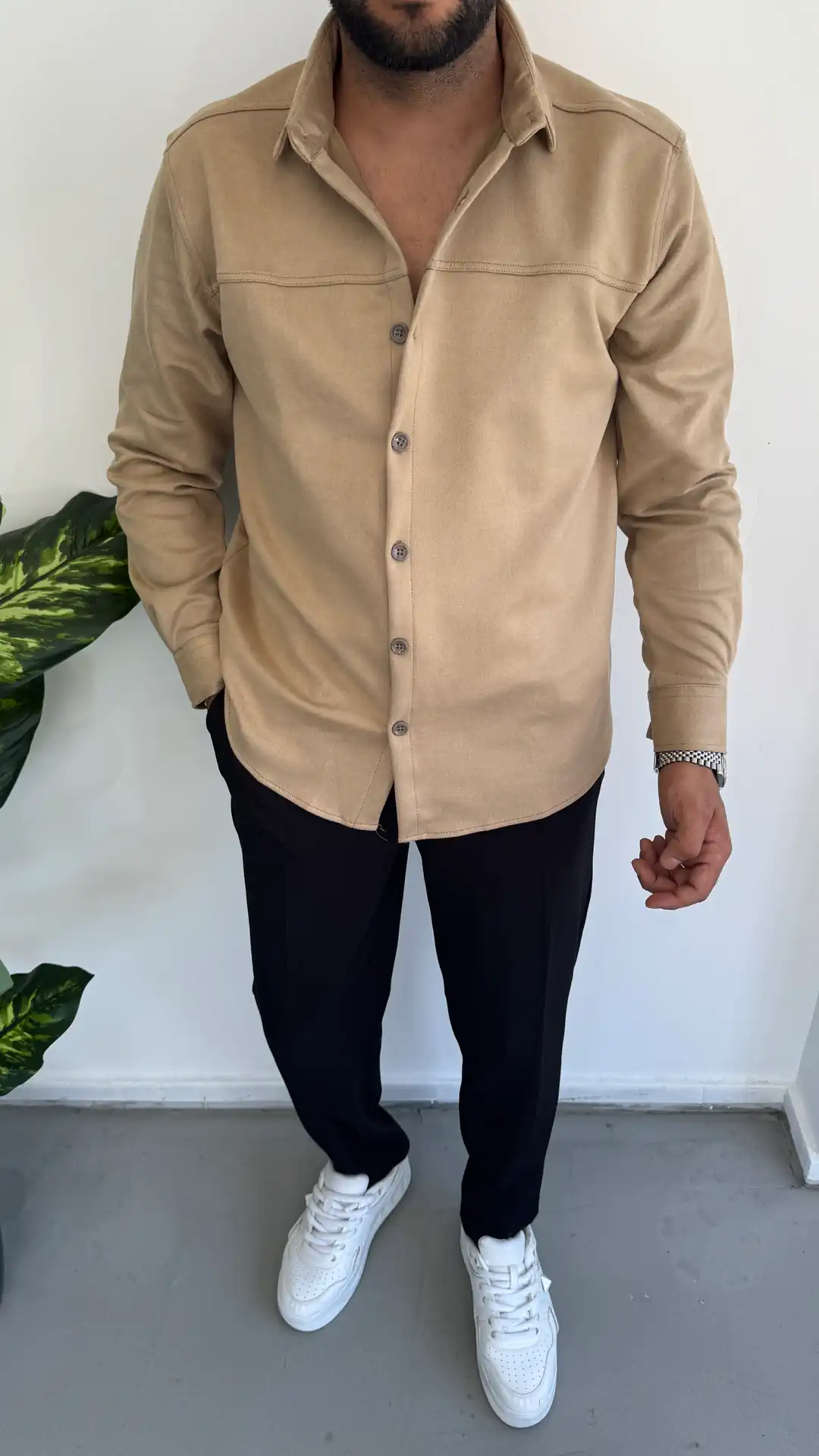 Nubuk Gömlek - Bej