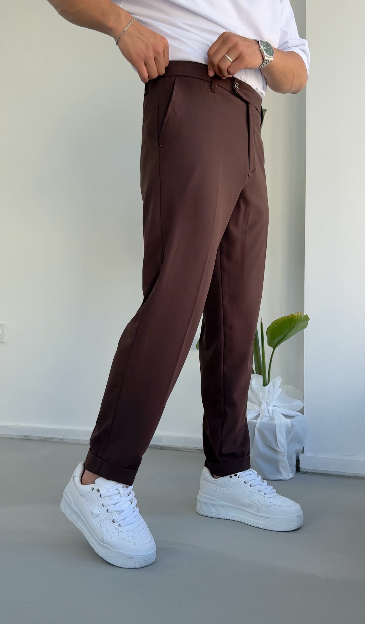 Boyfirent kalıp kumaş pantolon