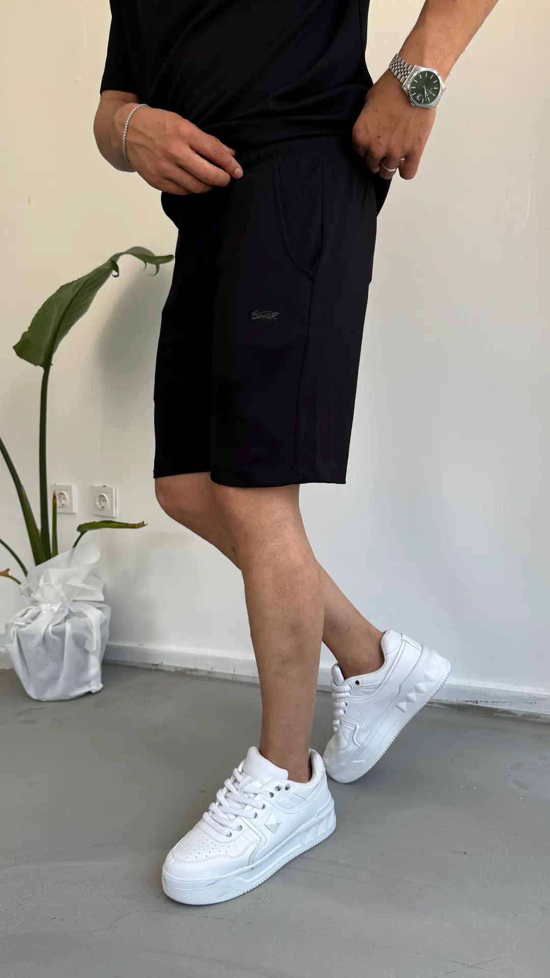 Oysho Kumaş Likralı Şort - Siyah