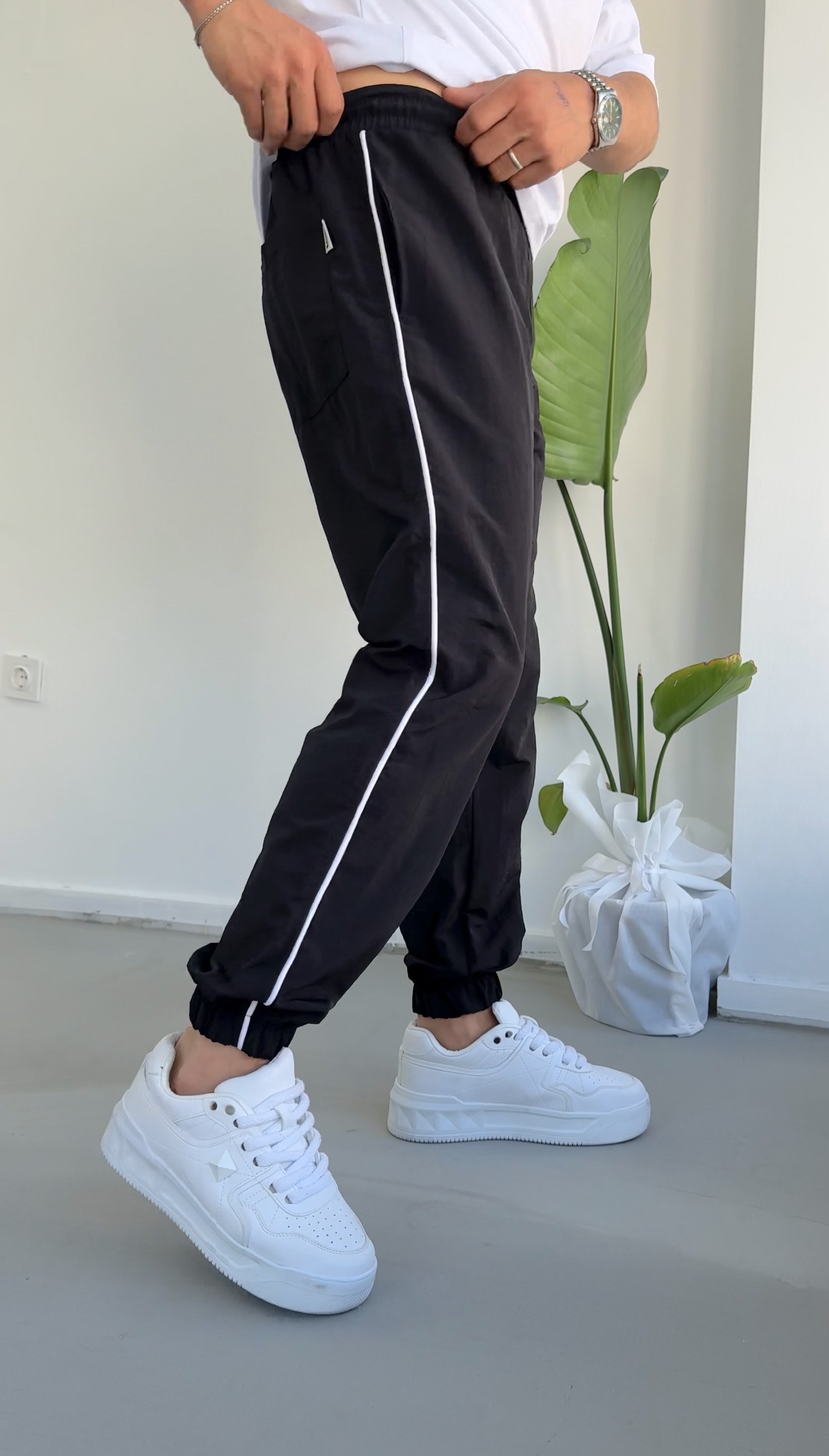 Paraşüt kumaş lastik paça pantolon