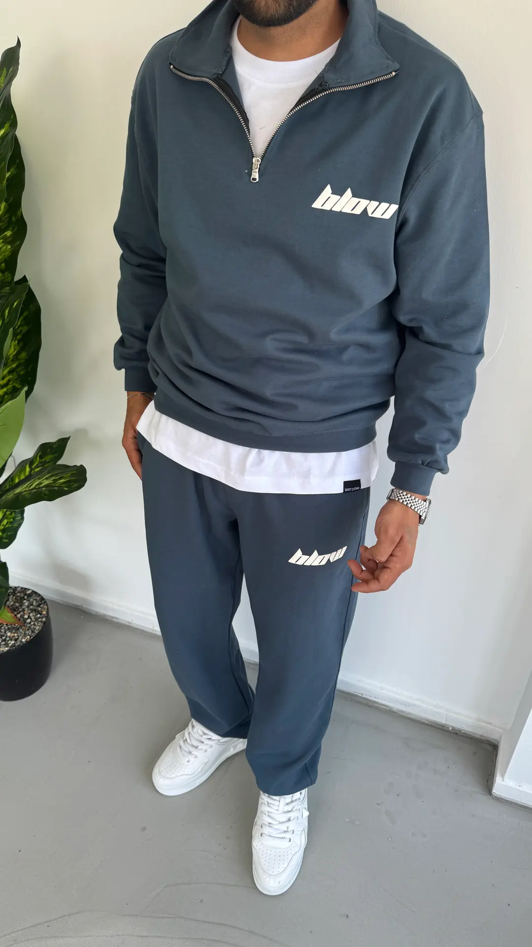 Blow Baskı Detay Takım ( T-shirt Hediyeli ) - Füme