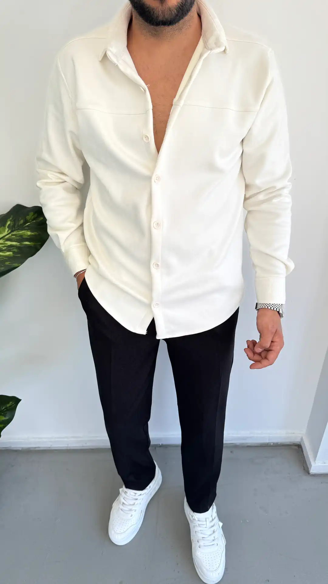 Nubuk Gömlek - Ekru