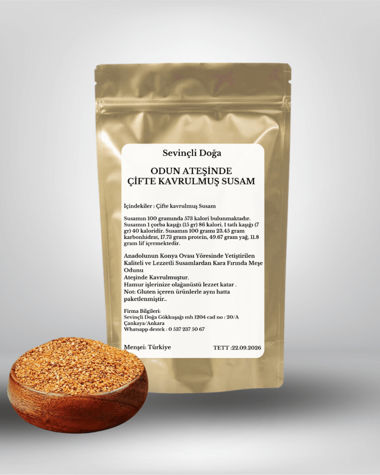 SİMİTLİK-PİDELİK ODUN ATEŞİNDE ÇİFTE KAVRULMUŞ YERLİ SUSAM - 500 gr