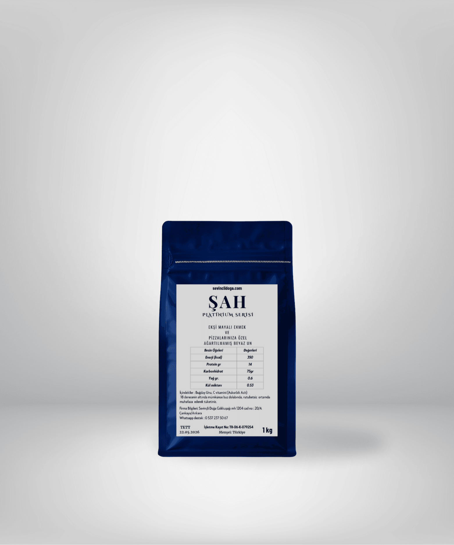 Şah Ekşi Mayalı Ekmek  & Pizzalarınıza  Özel Ağartılmamış Beyaz -Protein %14 - 1 kg