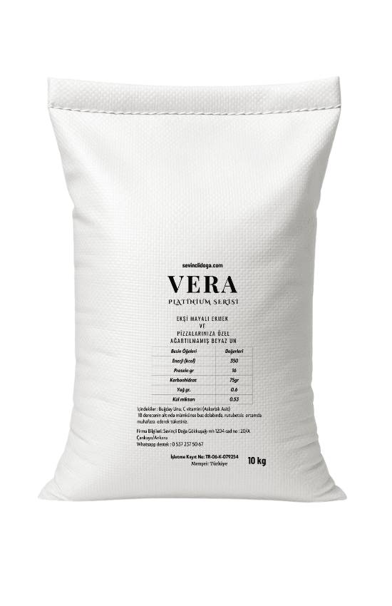 VERA PREMIUM - EKŞİ MAYALI EKMEK VE PİZZA İÇİN ÖZEL AĞARTILMAMIŞ BEYAZ UN (PROTEİN %16) - 10 kg