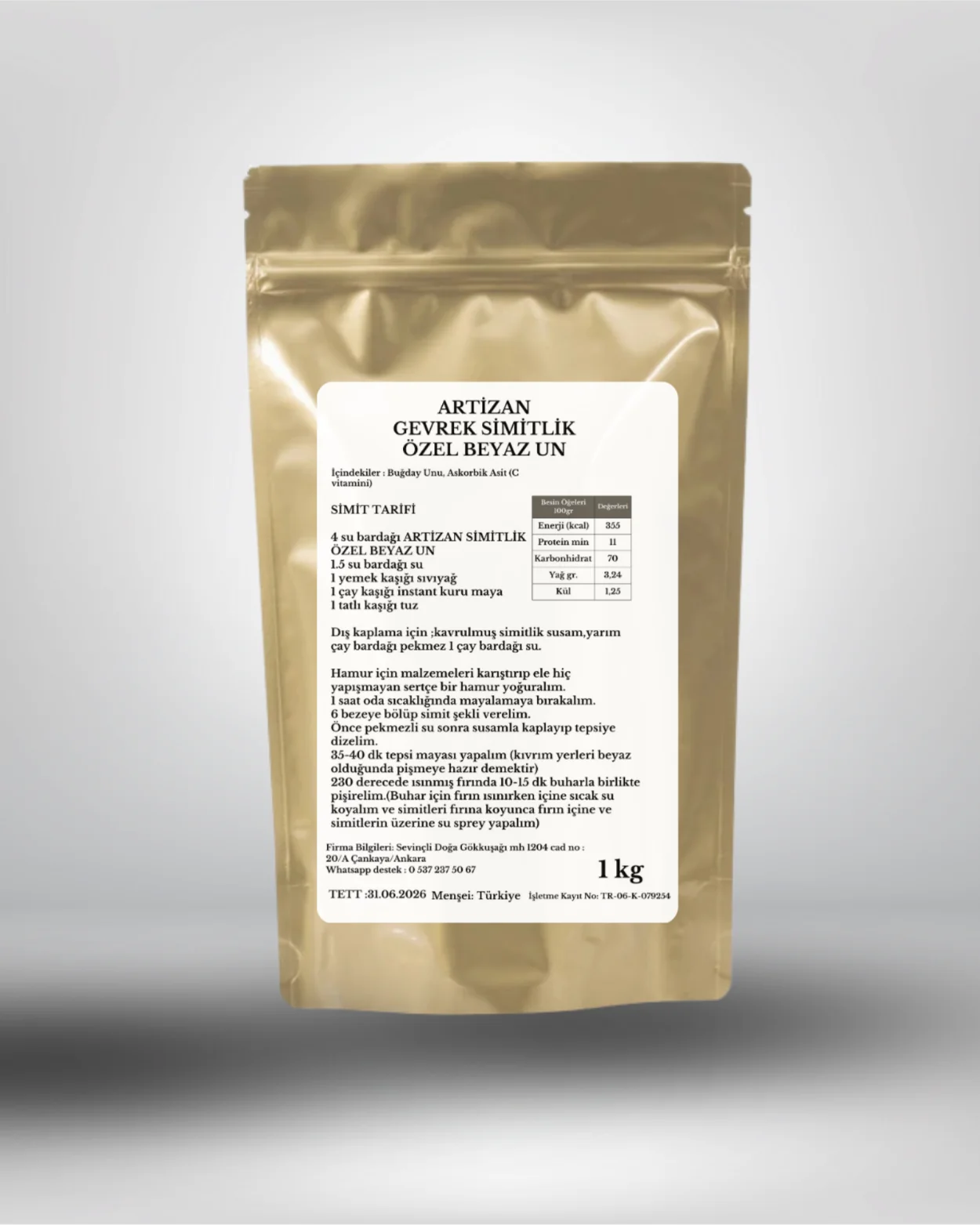 ARTİZAN  GEVREK SİMİTLİK  ÖZEL BEYAZ UN  - 1 kg