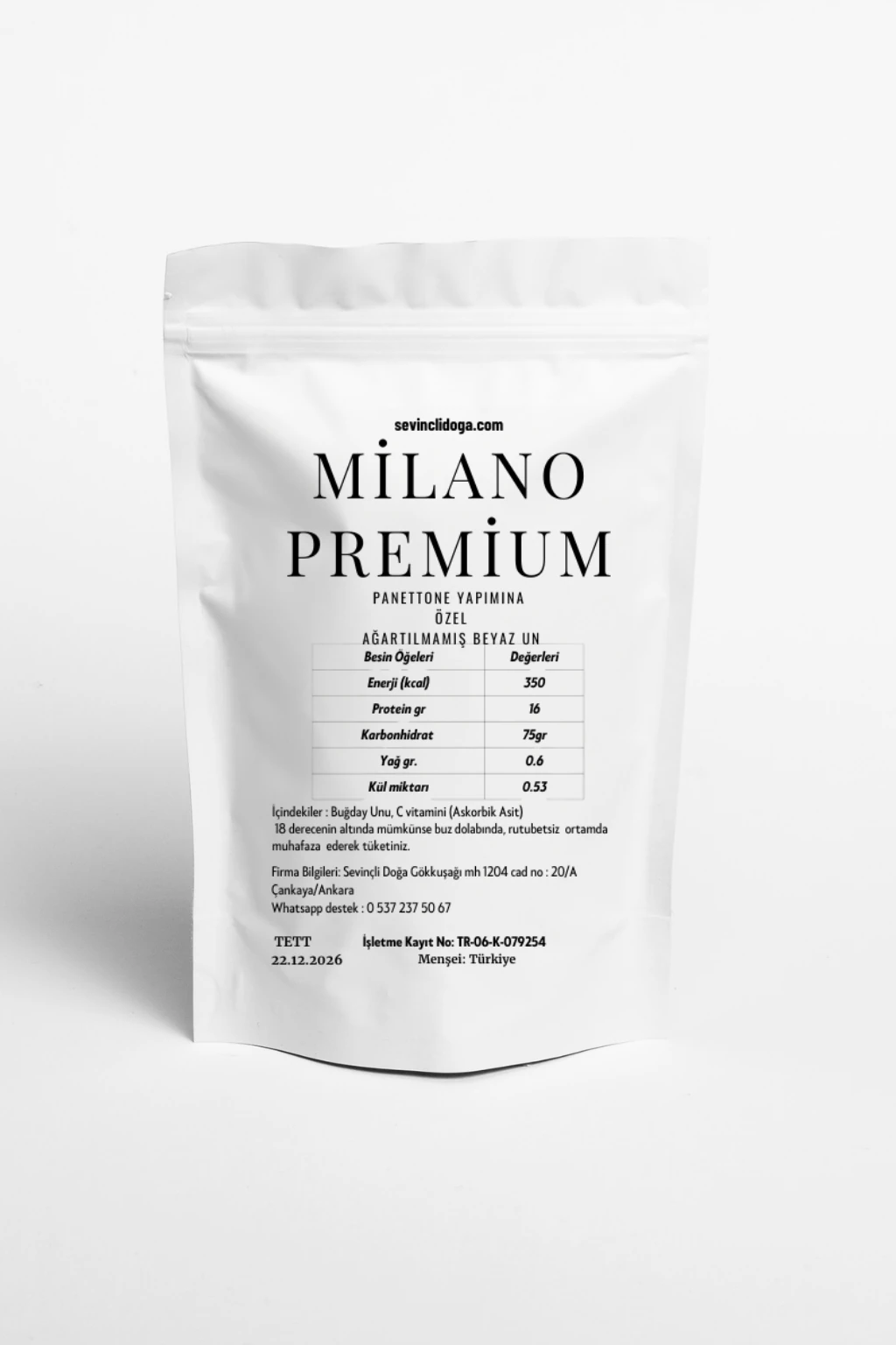 Milano Premium Panettone Yapımına Özel Ağartılmamış Beyaz Un (PROTEİN %16) 