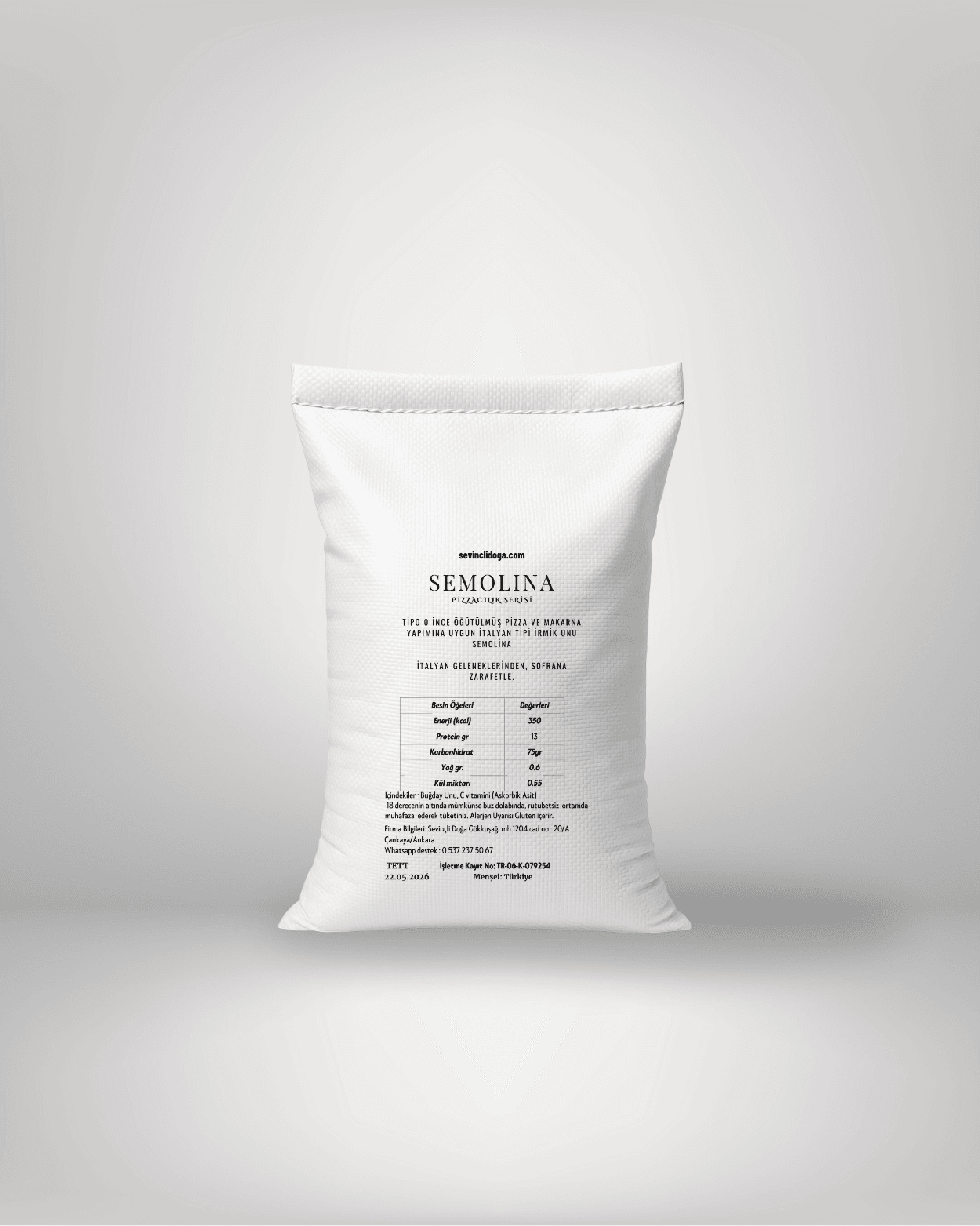 İtalyan Tipi Semolina Unu 1 kg (Tipo 0) - 5 kg