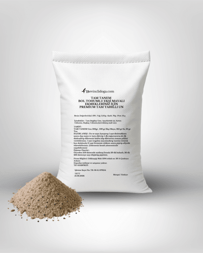 TAM TANEM BOL TOHUMLU  EKŞİ MAYALI EKMEKLERİNİZ İÇİN PREMİUM TAM TAHILLI UN - 5 kg